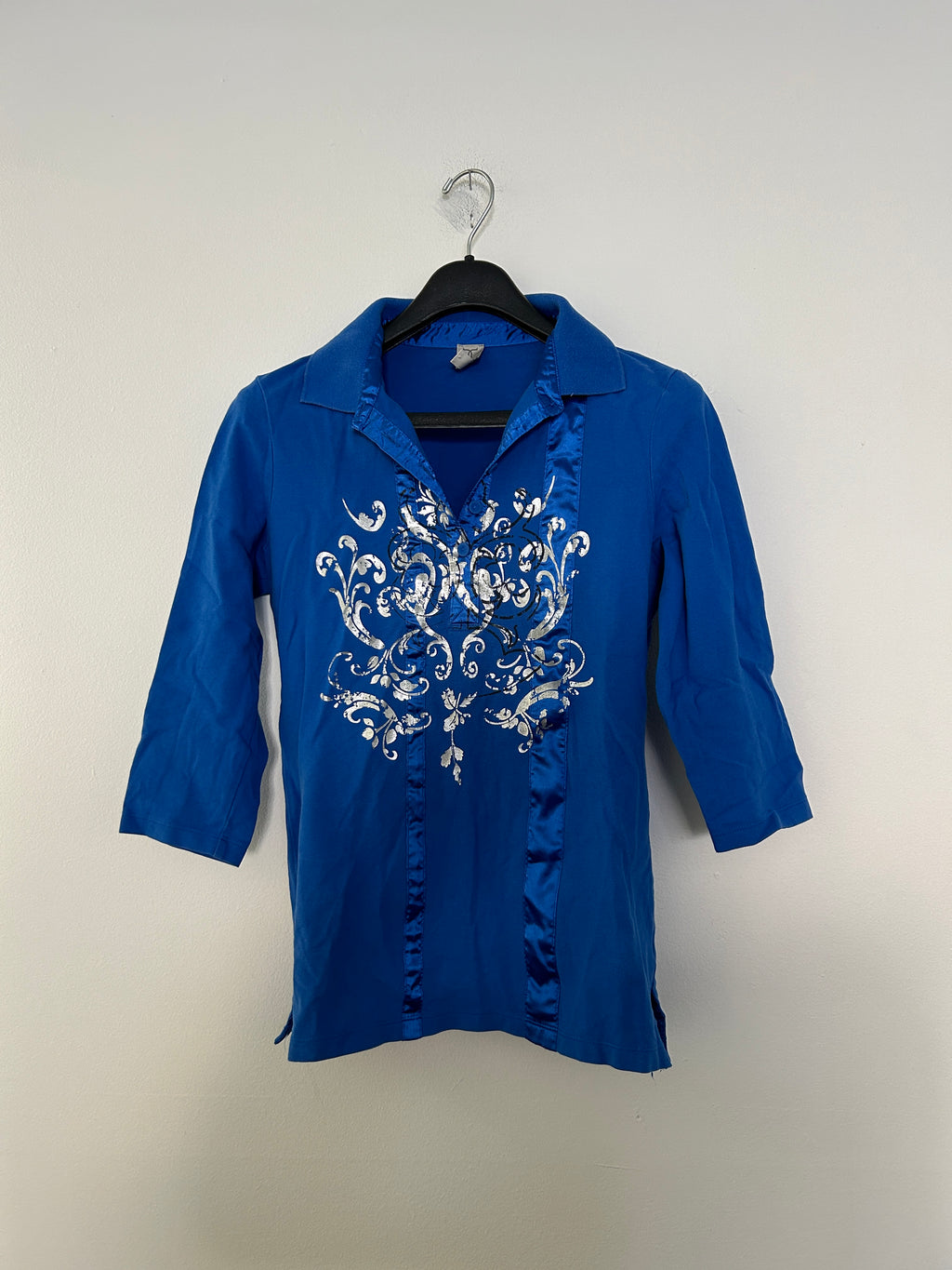 Haut bleu à manches 3/4 – TRISTAN