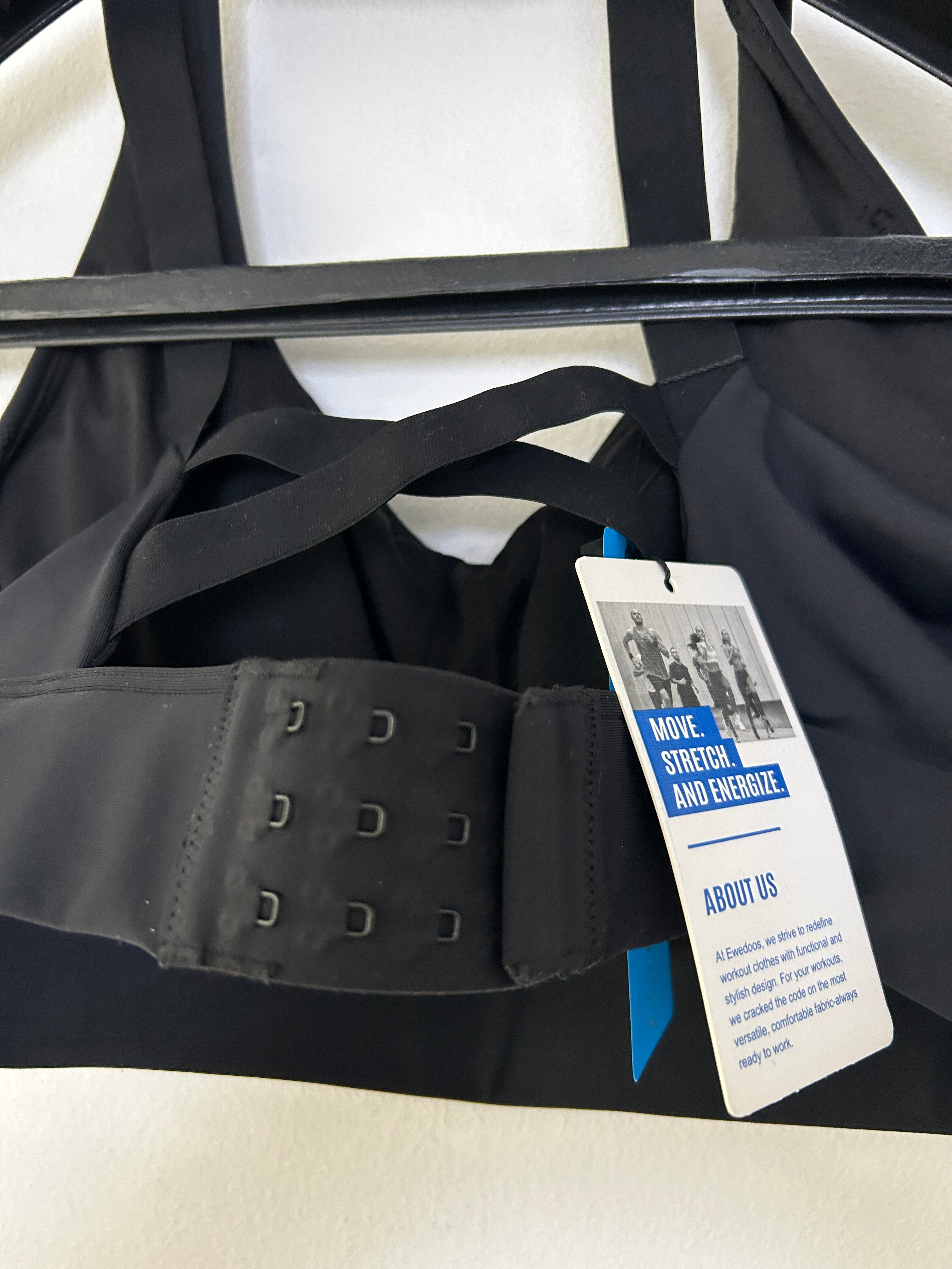 Soutien-gorge de sport noir à dos croisé – Ewedoos