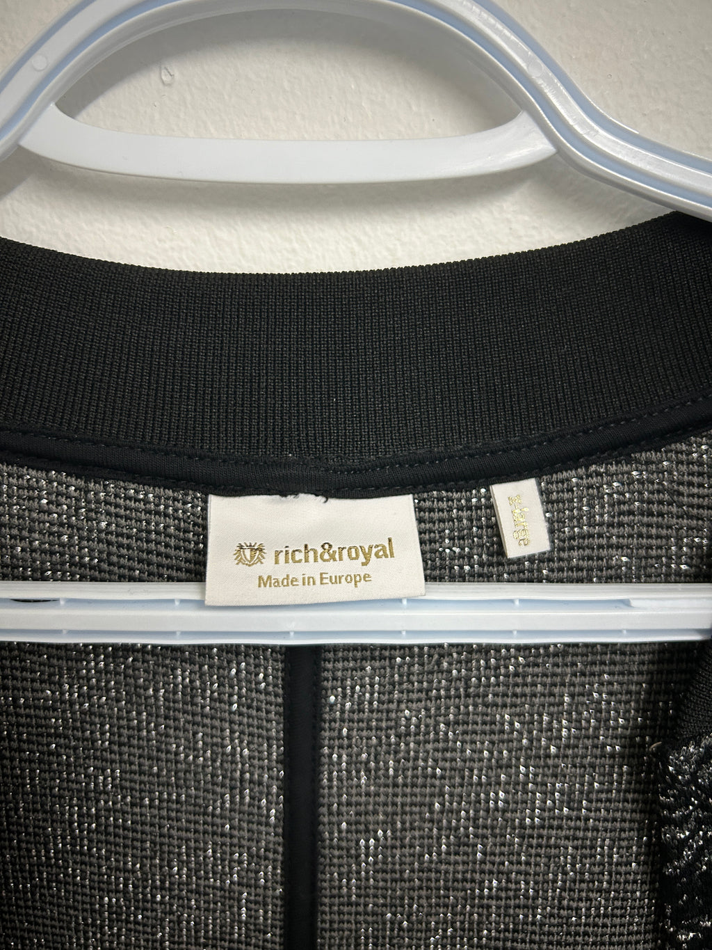 Veste texturer ouverte Noir & Argent