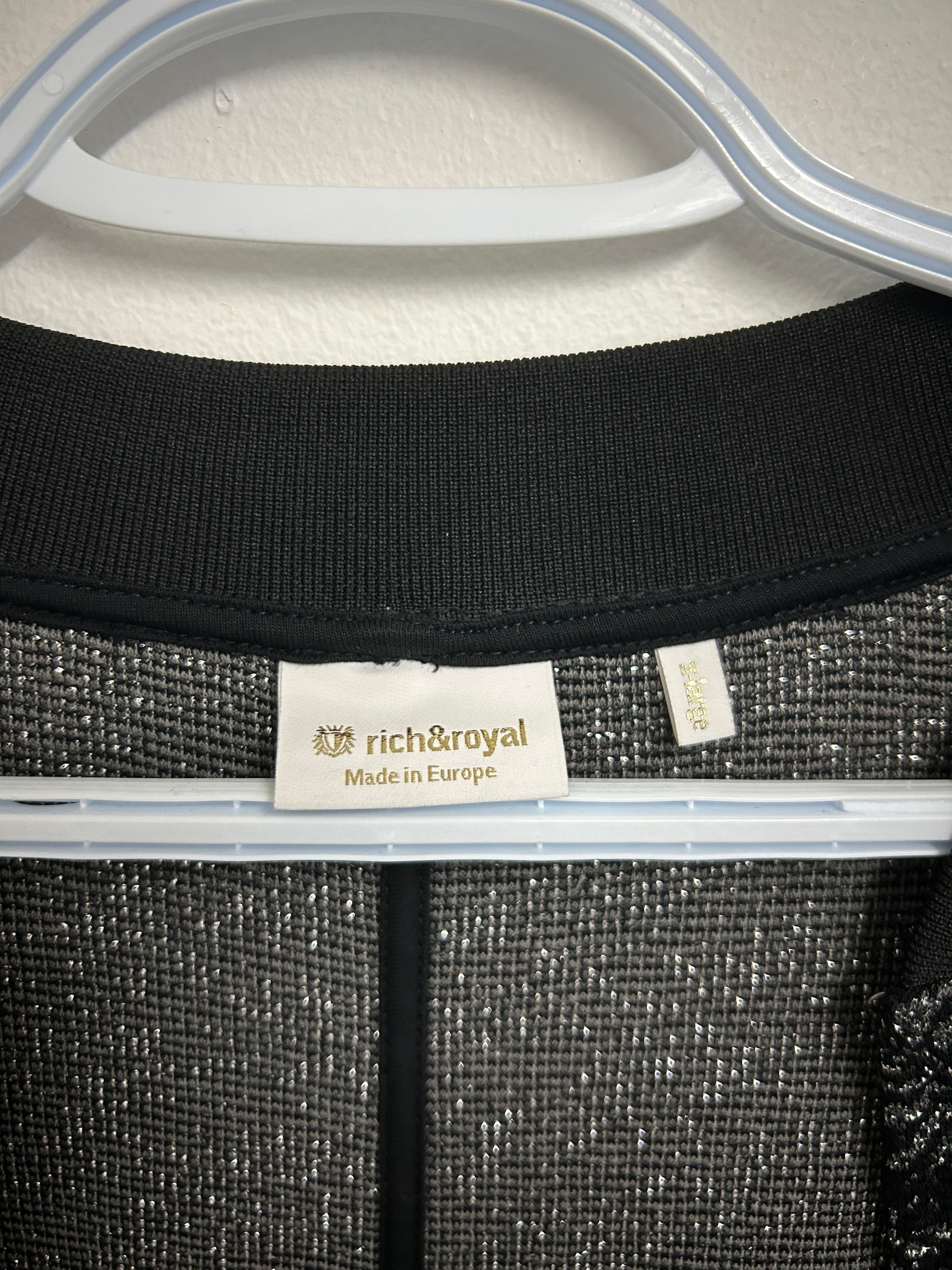 Veste texturer ouverte Noir & Argent