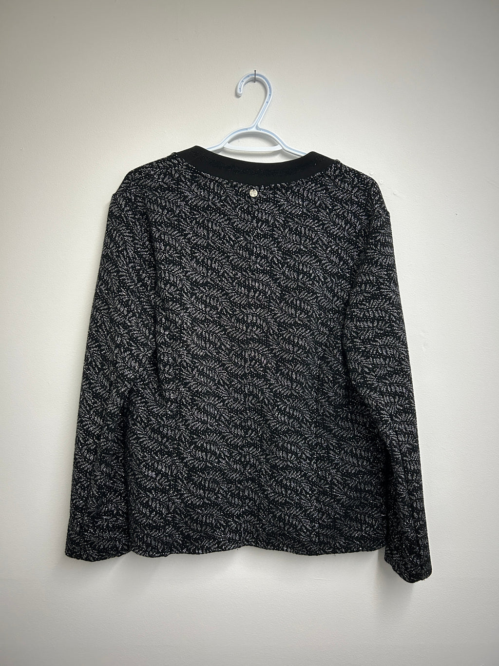 Veste texturer ouverte Noir & Argent