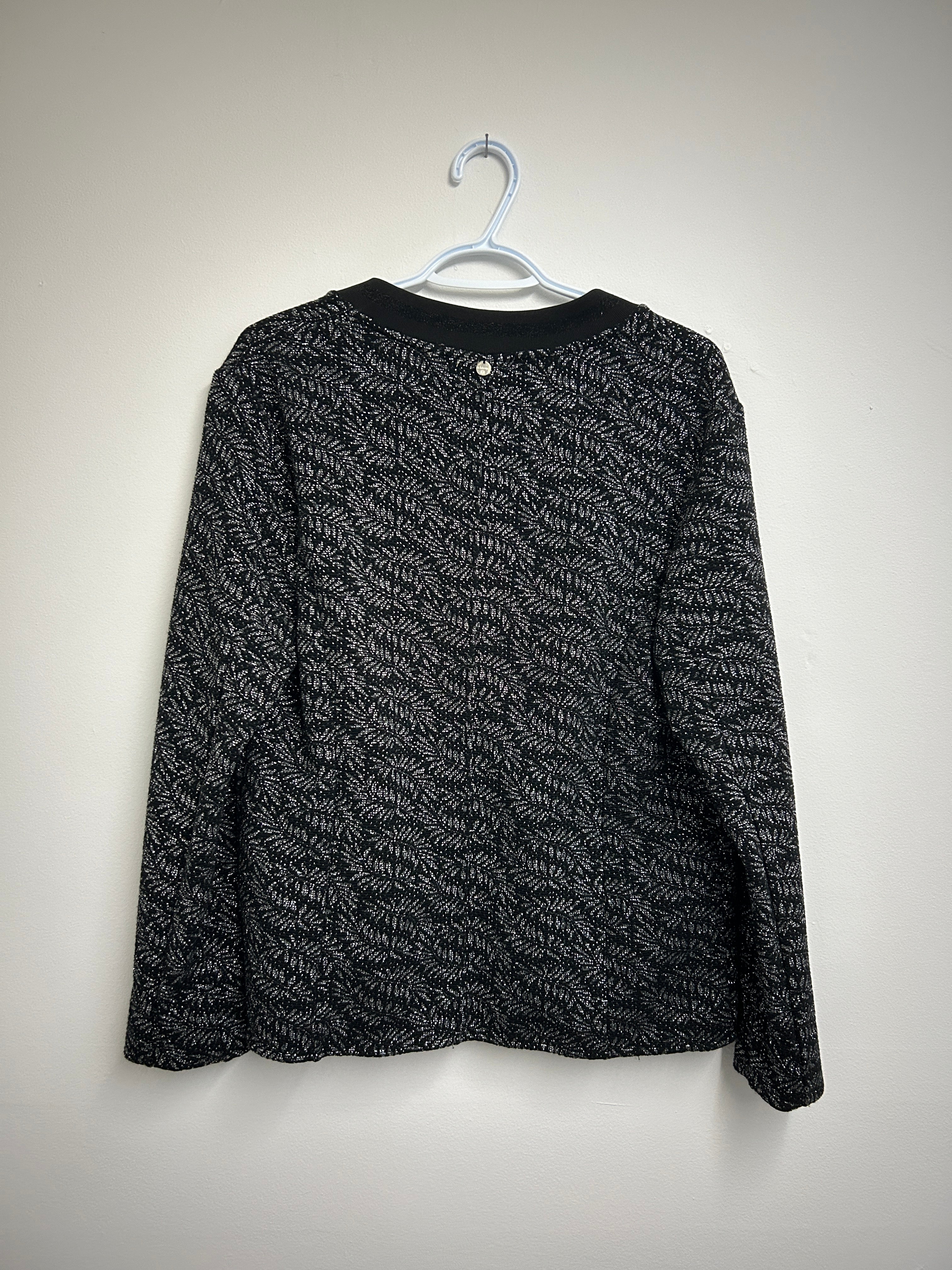 Veste texturer ouverte Noir & Argent