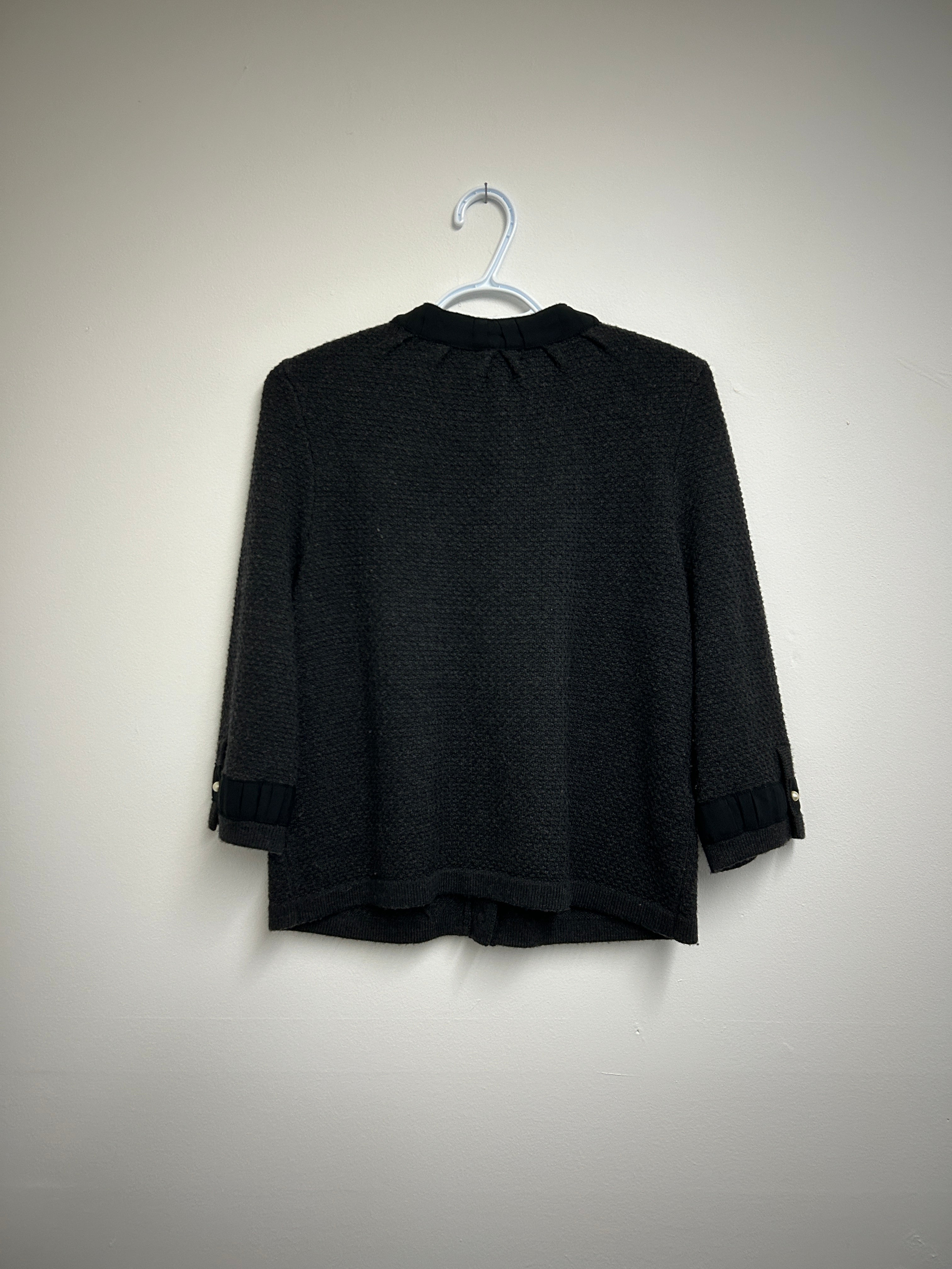 Ann Taylor – Veste texturée à ruban Charcoal