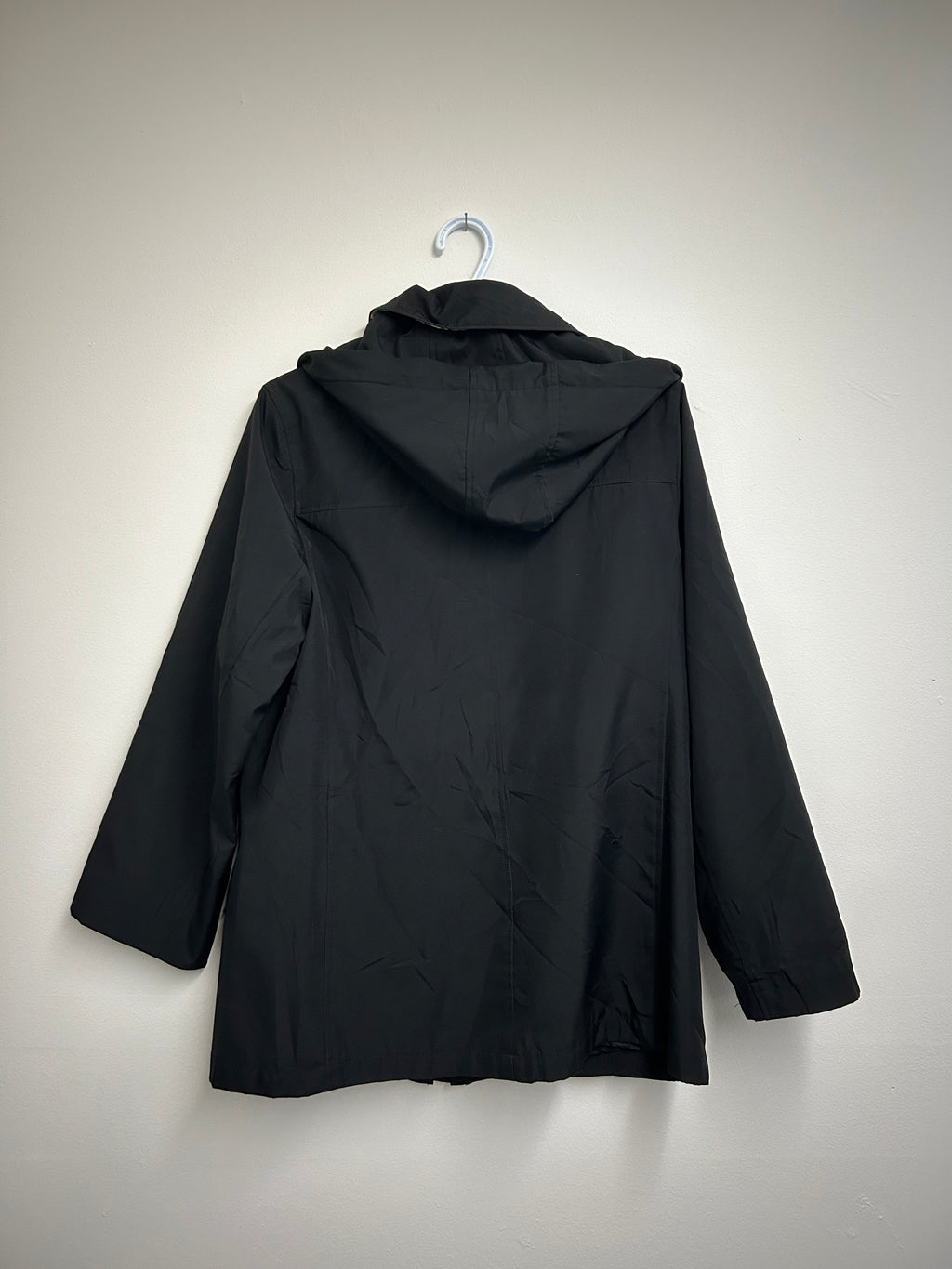 M Collection – Manteau noir à capuche trench pluie