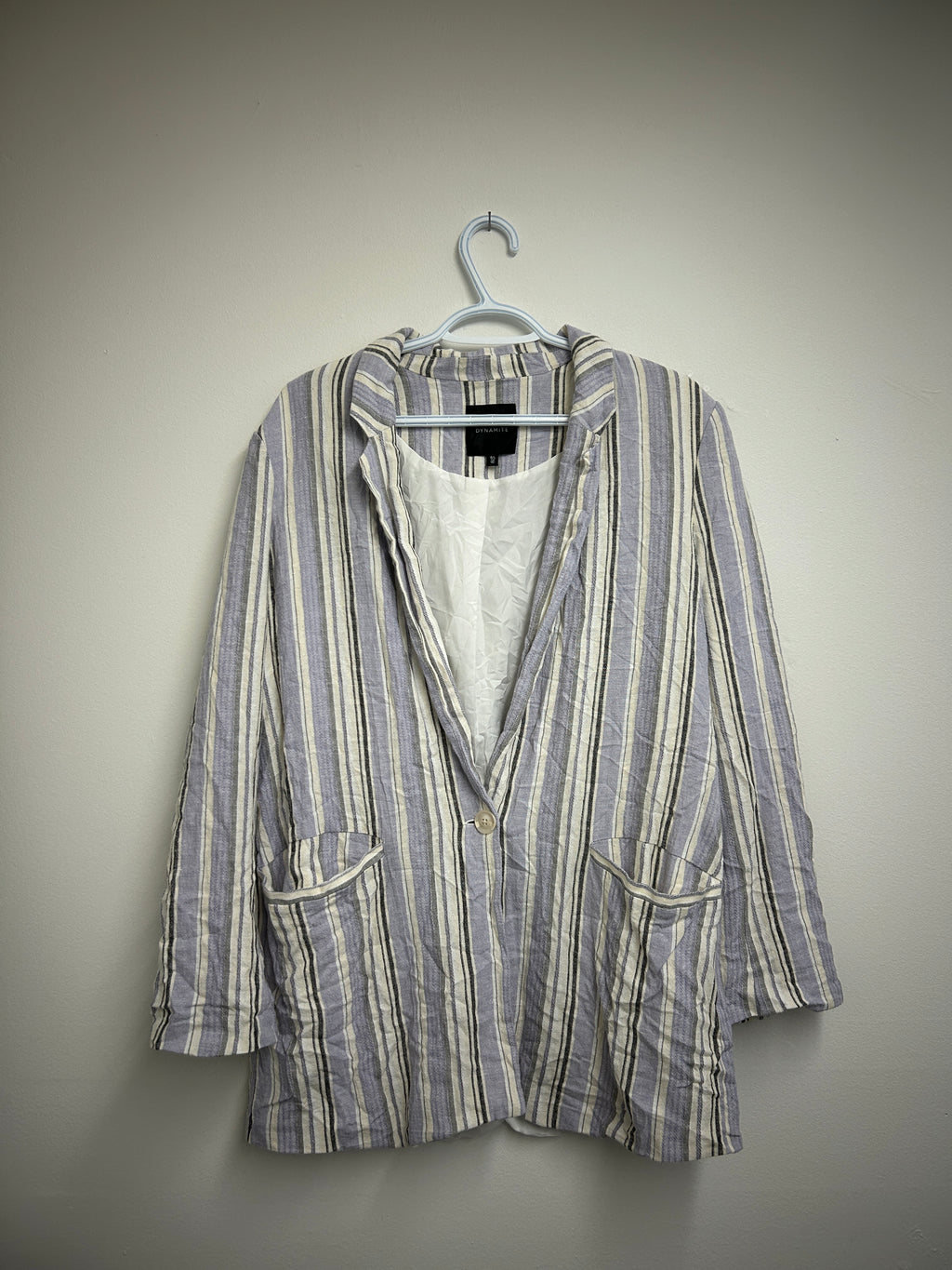 Dynamite – Veston à rayures mauve, blanc et gris