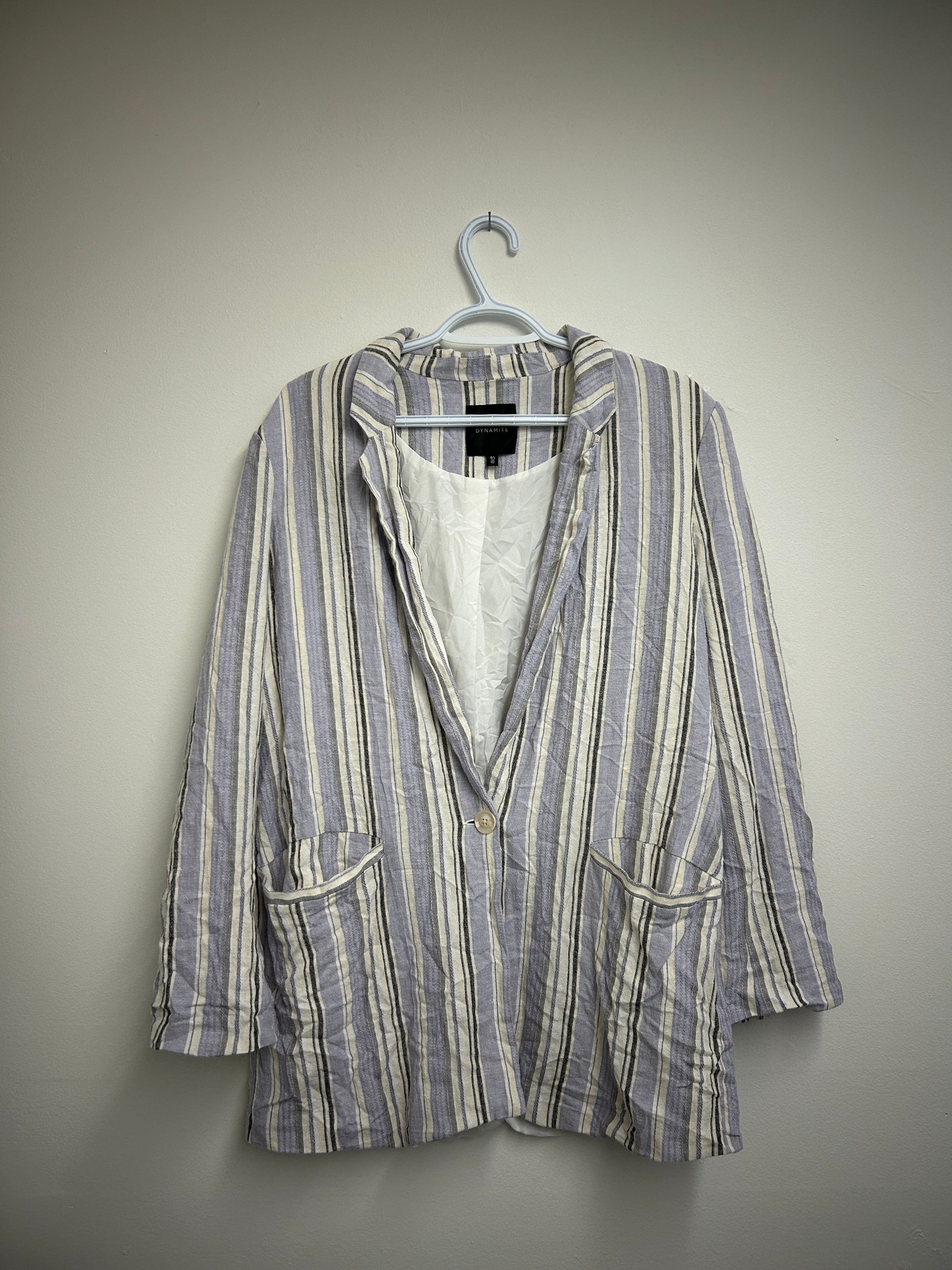 Dynamite – Veston à rayures mauve, blanc et gris