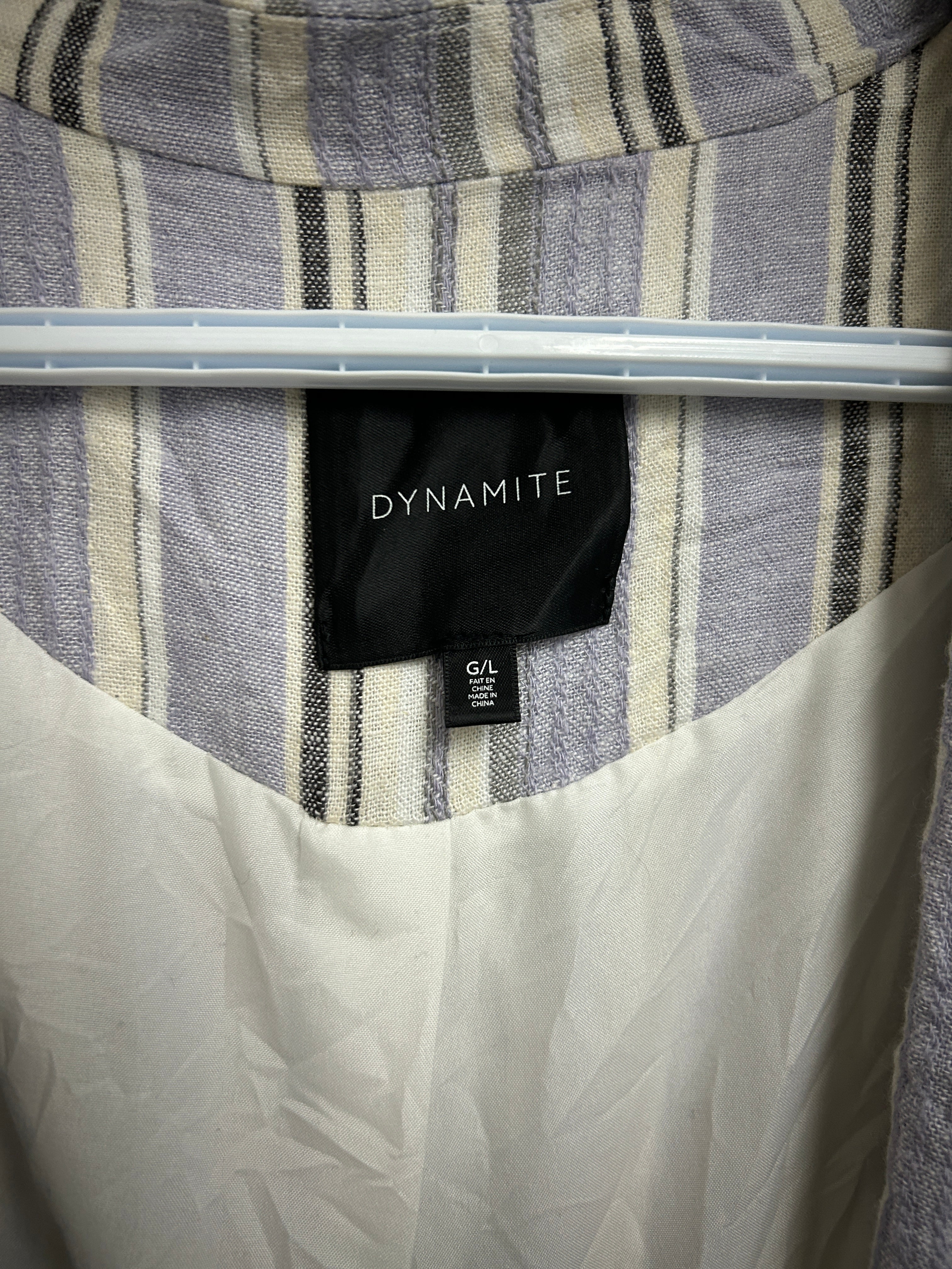 Dynamite – Veston à rayures mauve, blanc et gris