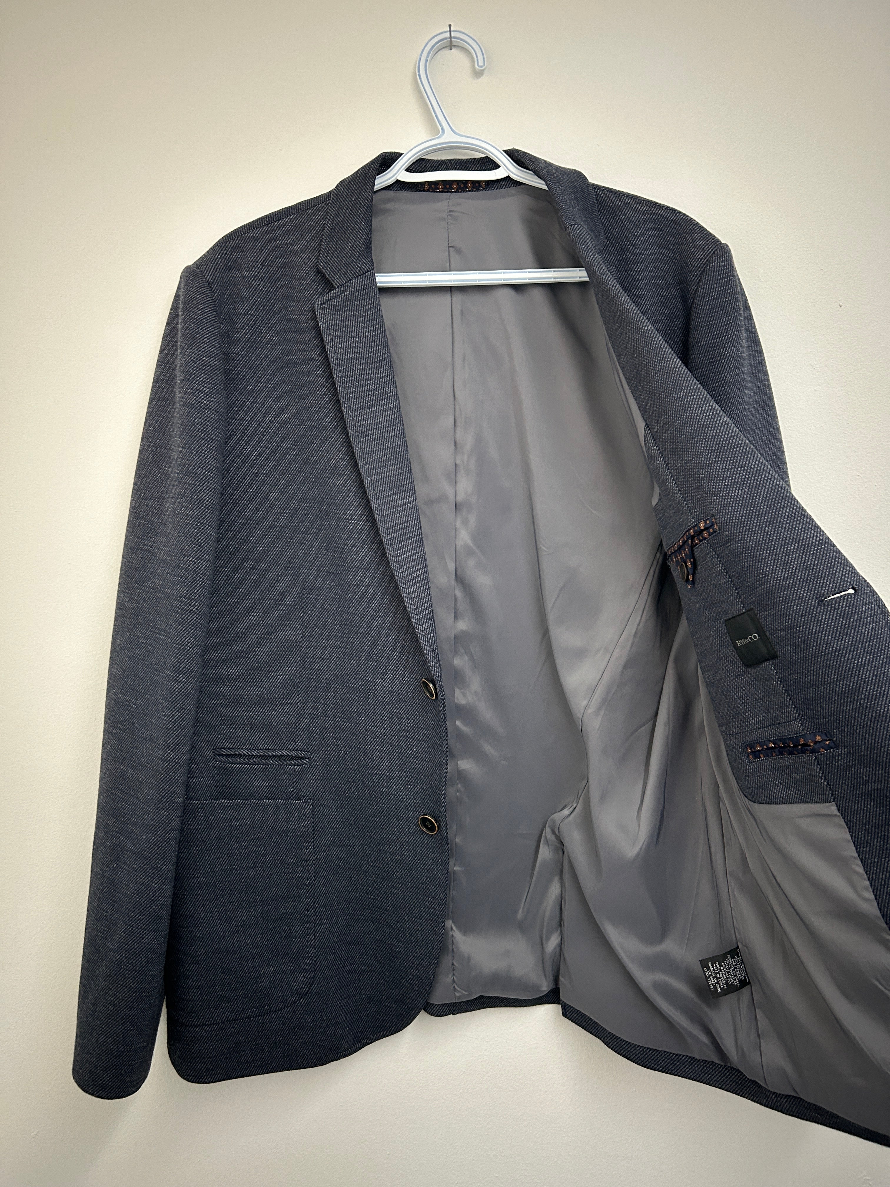 RW&CO. - Veston gris texturé bleue marin