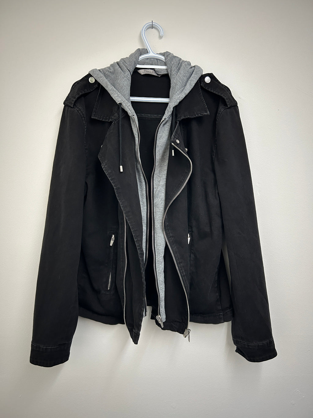 Zara Man – Veston jeans gris a double épaiseure