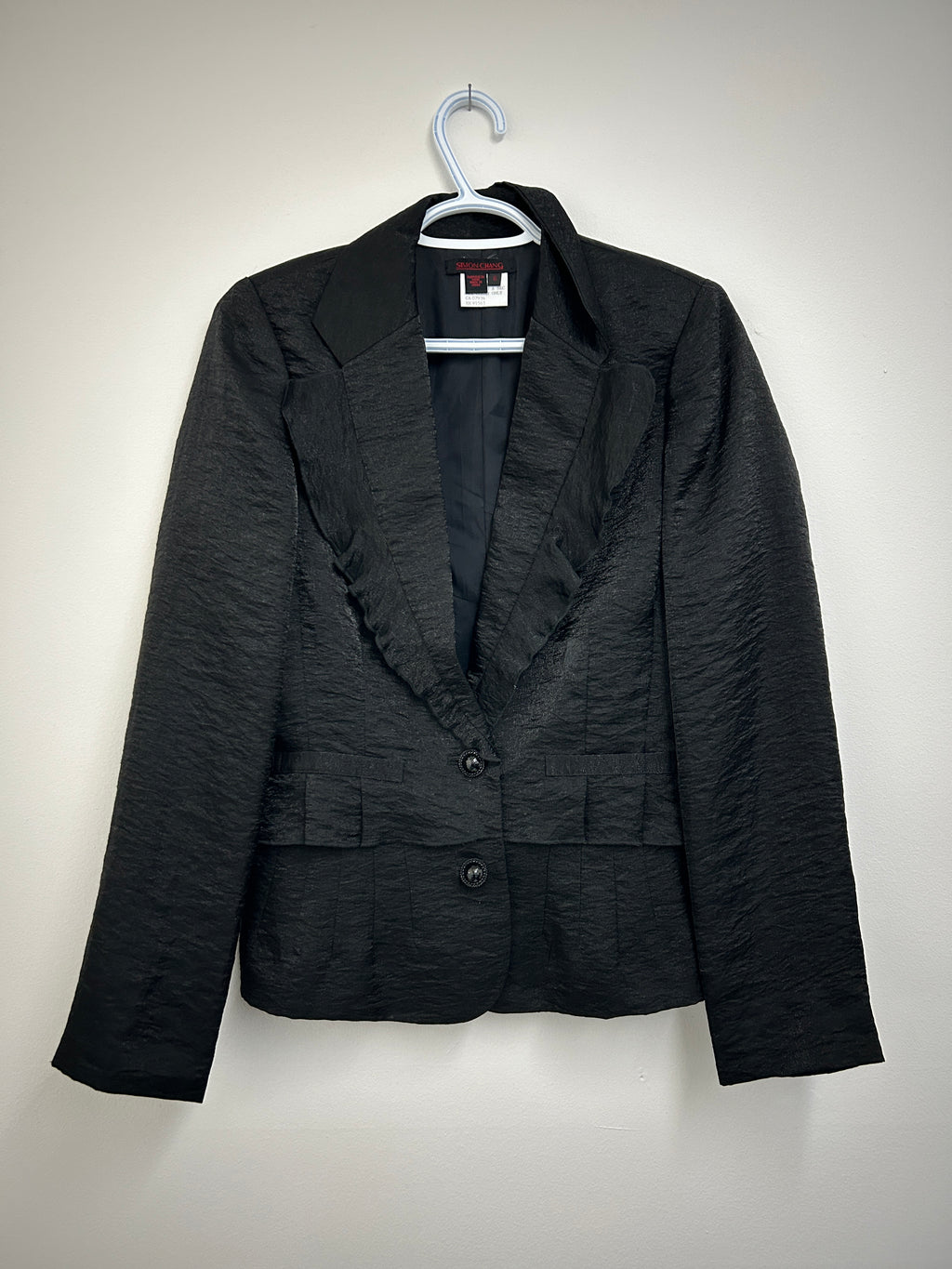 Simon Chang – Veston noir texturé à col classique