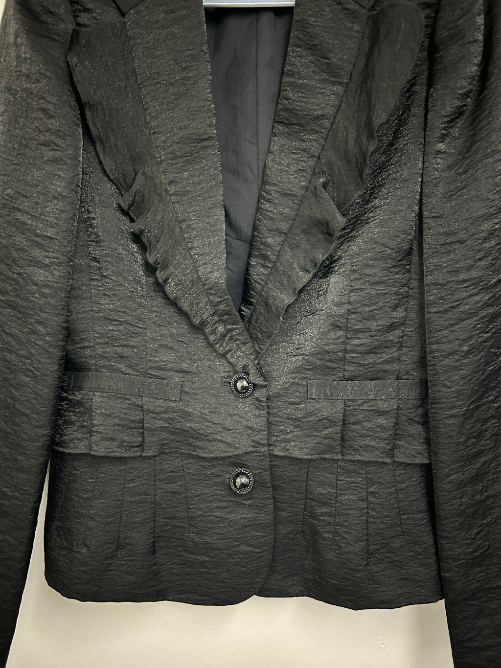 Simon Chang – Veston noir texturé à col classique