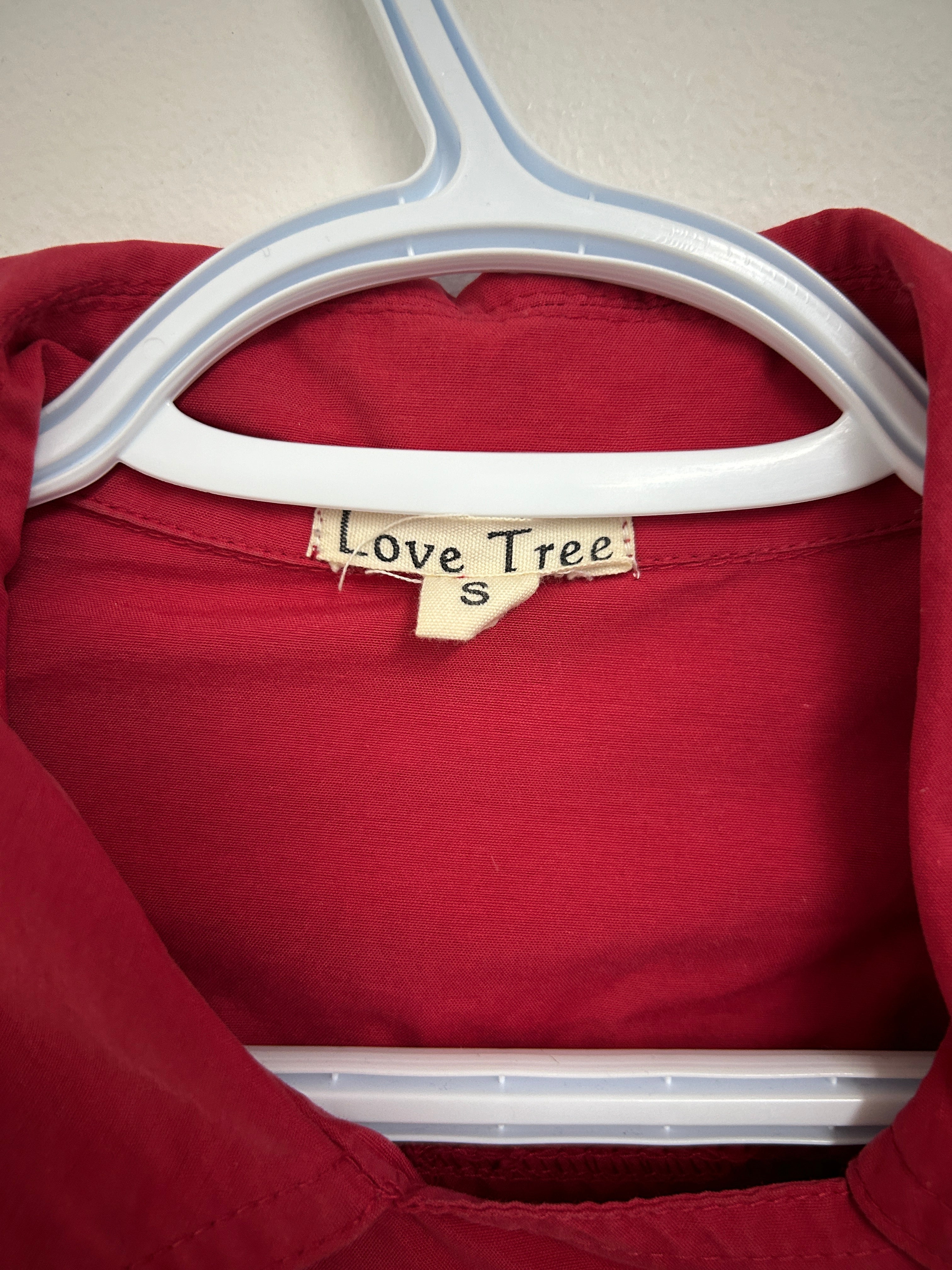 Veste rouge à manches plissées – Love Tree