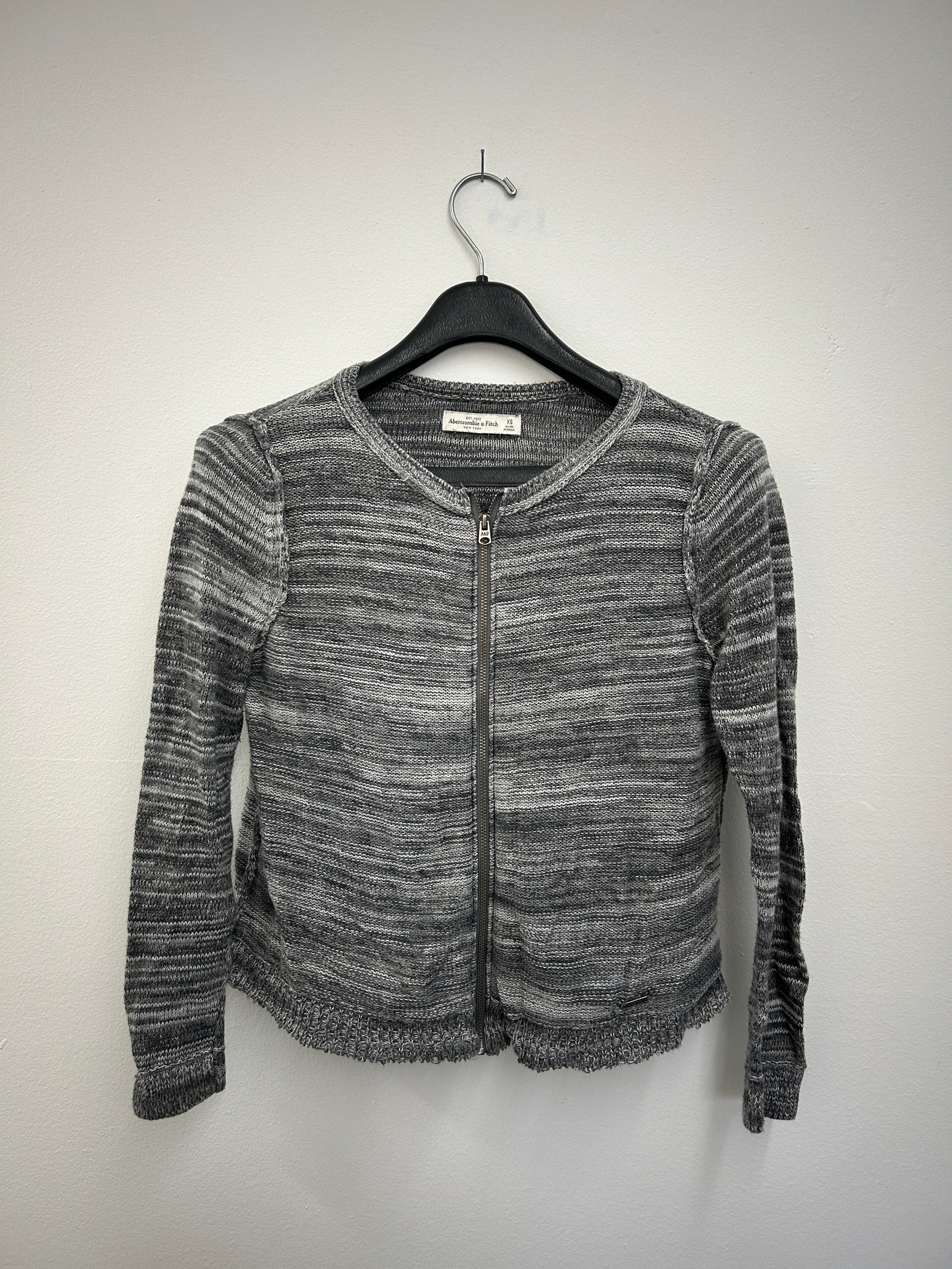 Cardigan zippé gris chiné – Abercrombie & Fitch