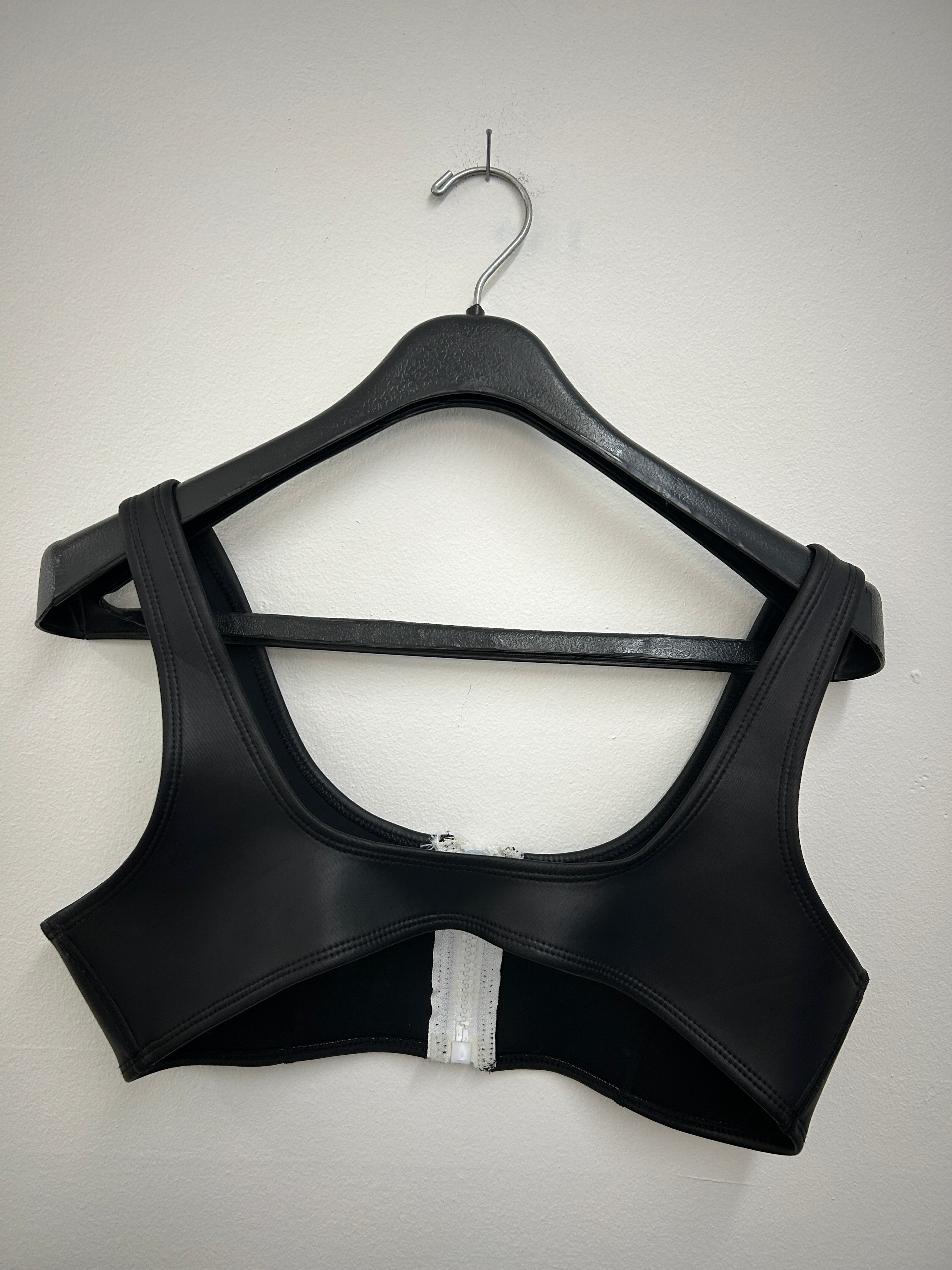 Haut de maillot noir à fermeture éclair