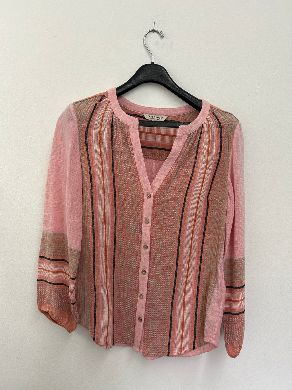 Blouse rayée rose et corail – Liverpool Los Angeles