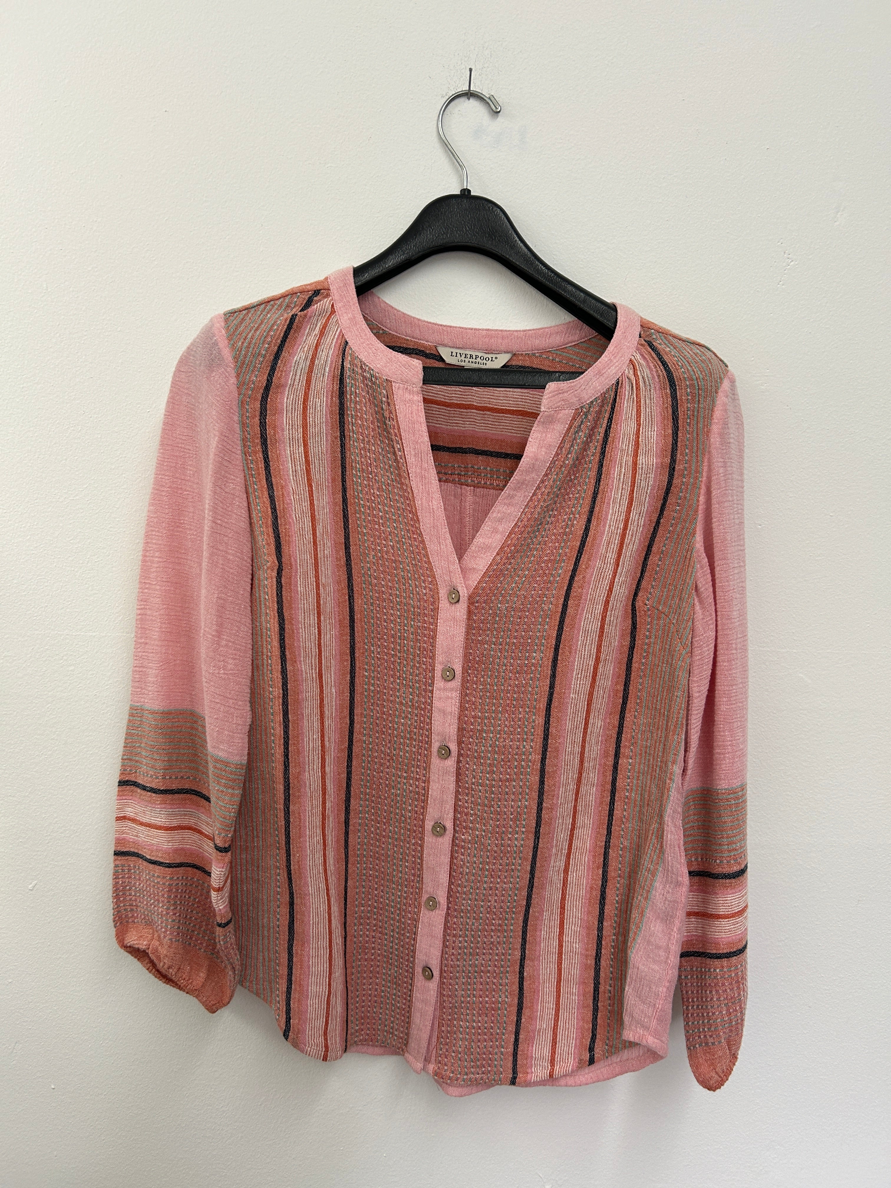 Blouse rayée rose et corail – Liverpool Los Angeles