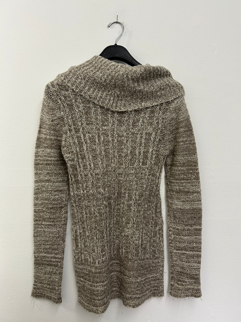 Chandail à col roulé large beige chiné