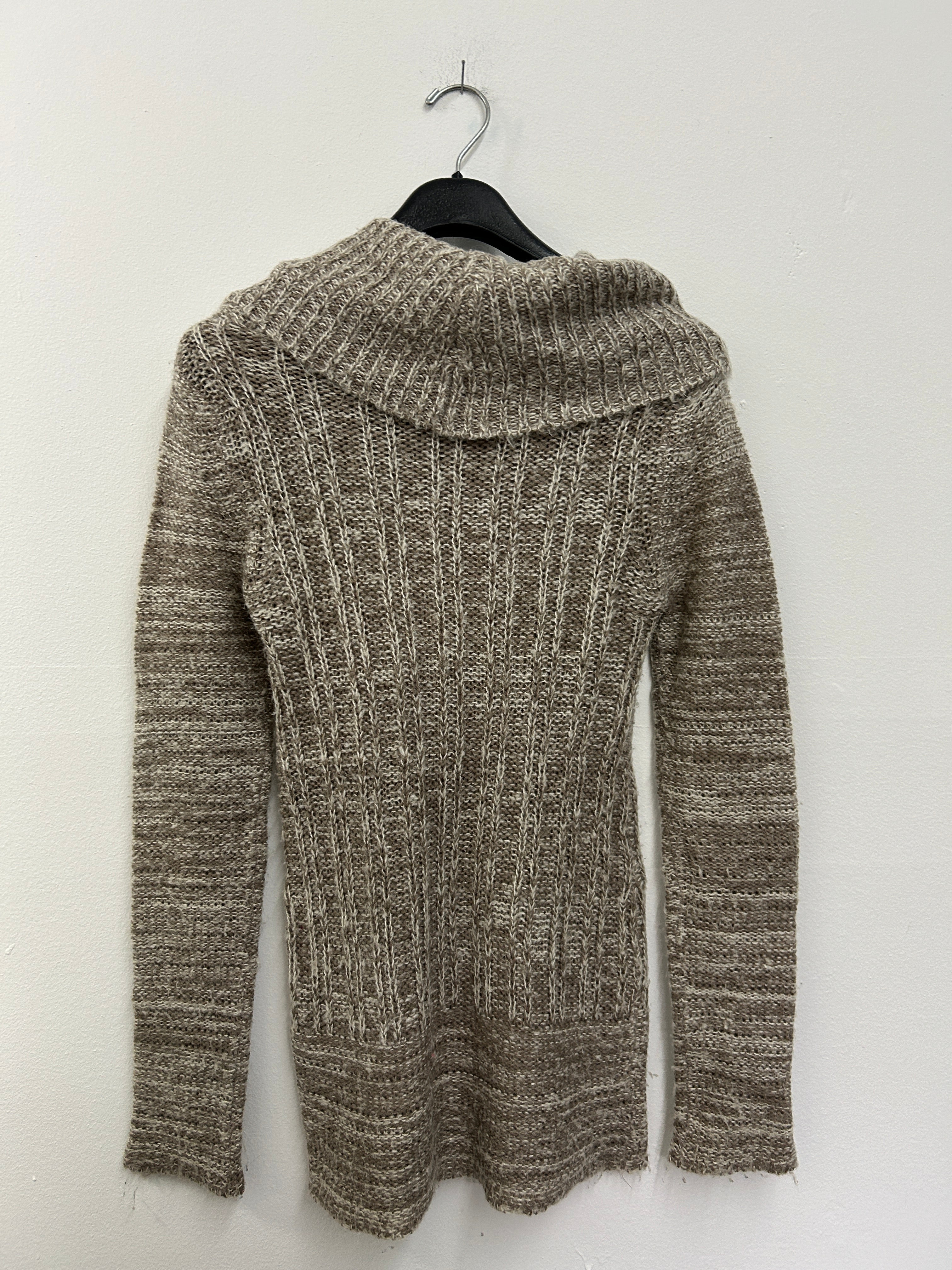 Chandail à col roulé large beige chiné