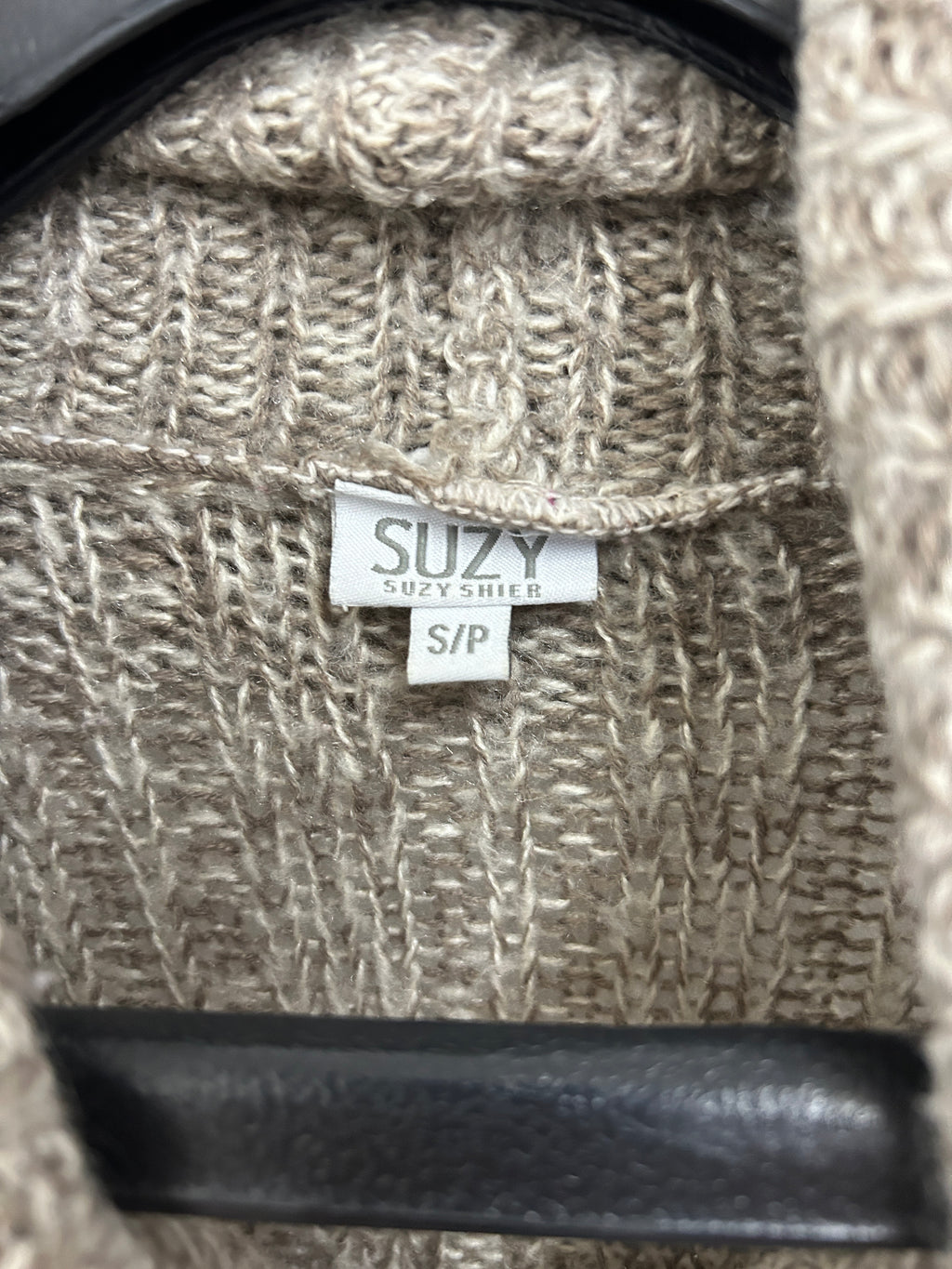 Chandail à col roulé large beige chiné