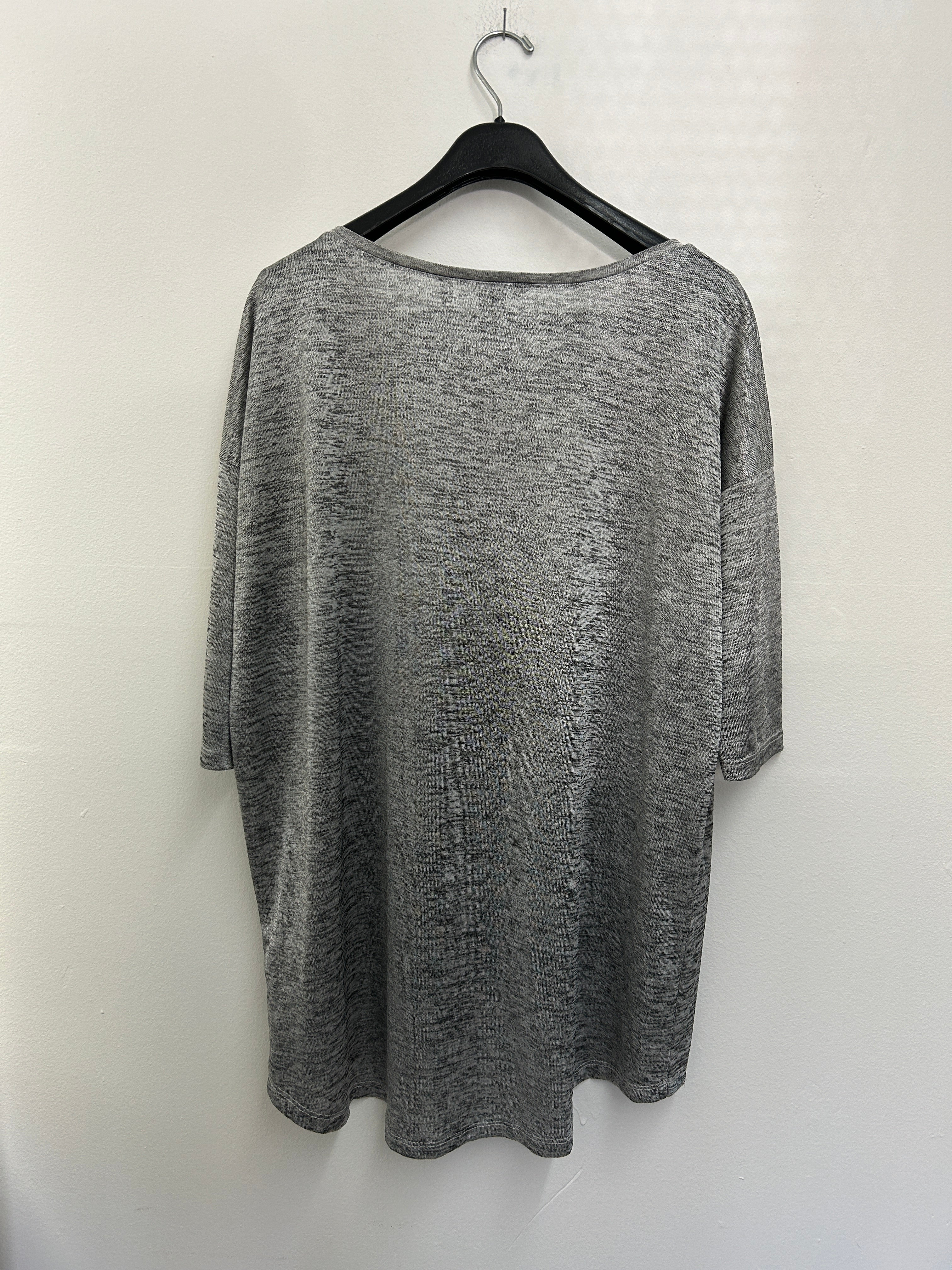 T-shirt ample gris chiné