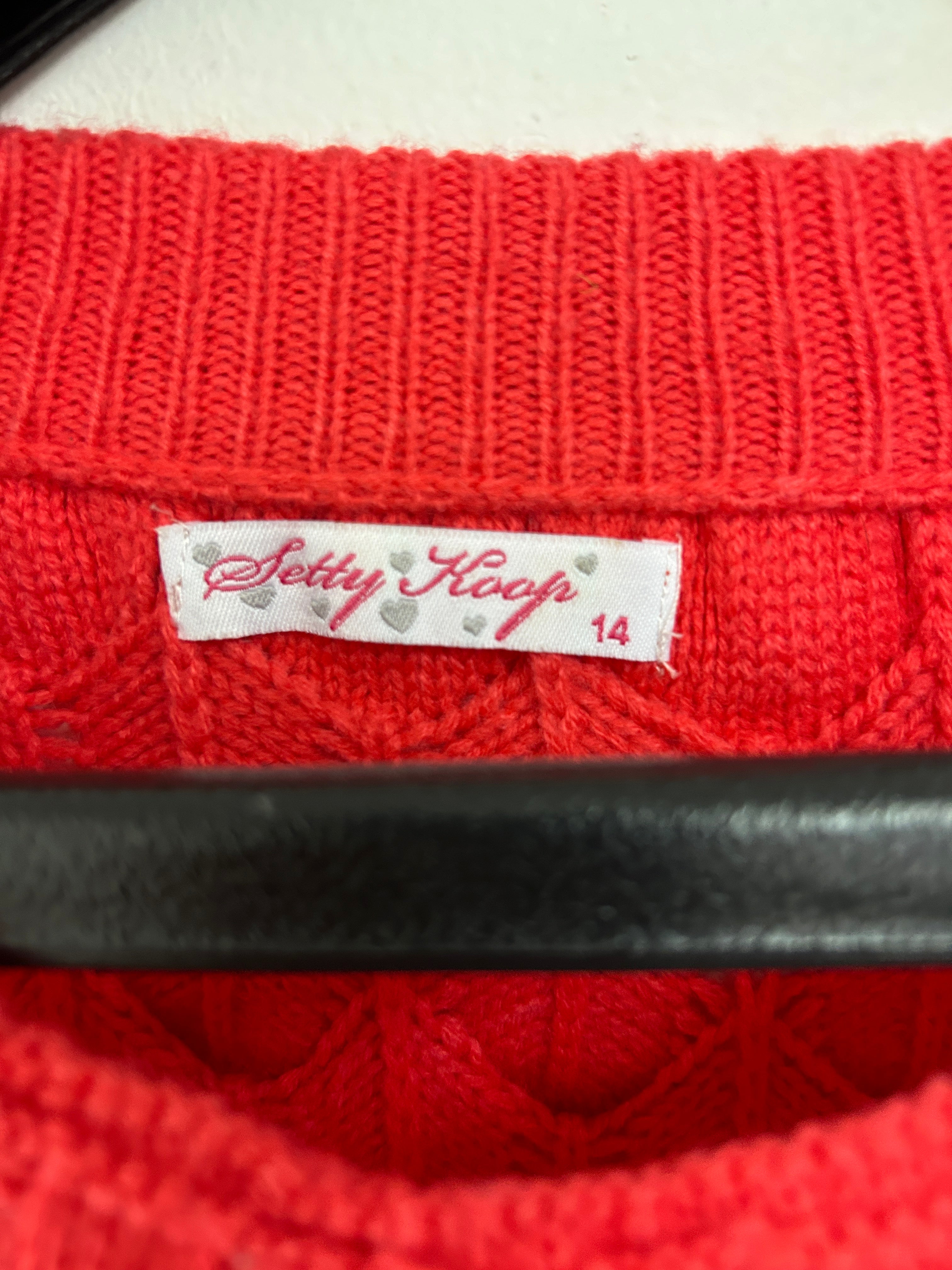 Chandail texturé rose-rouge