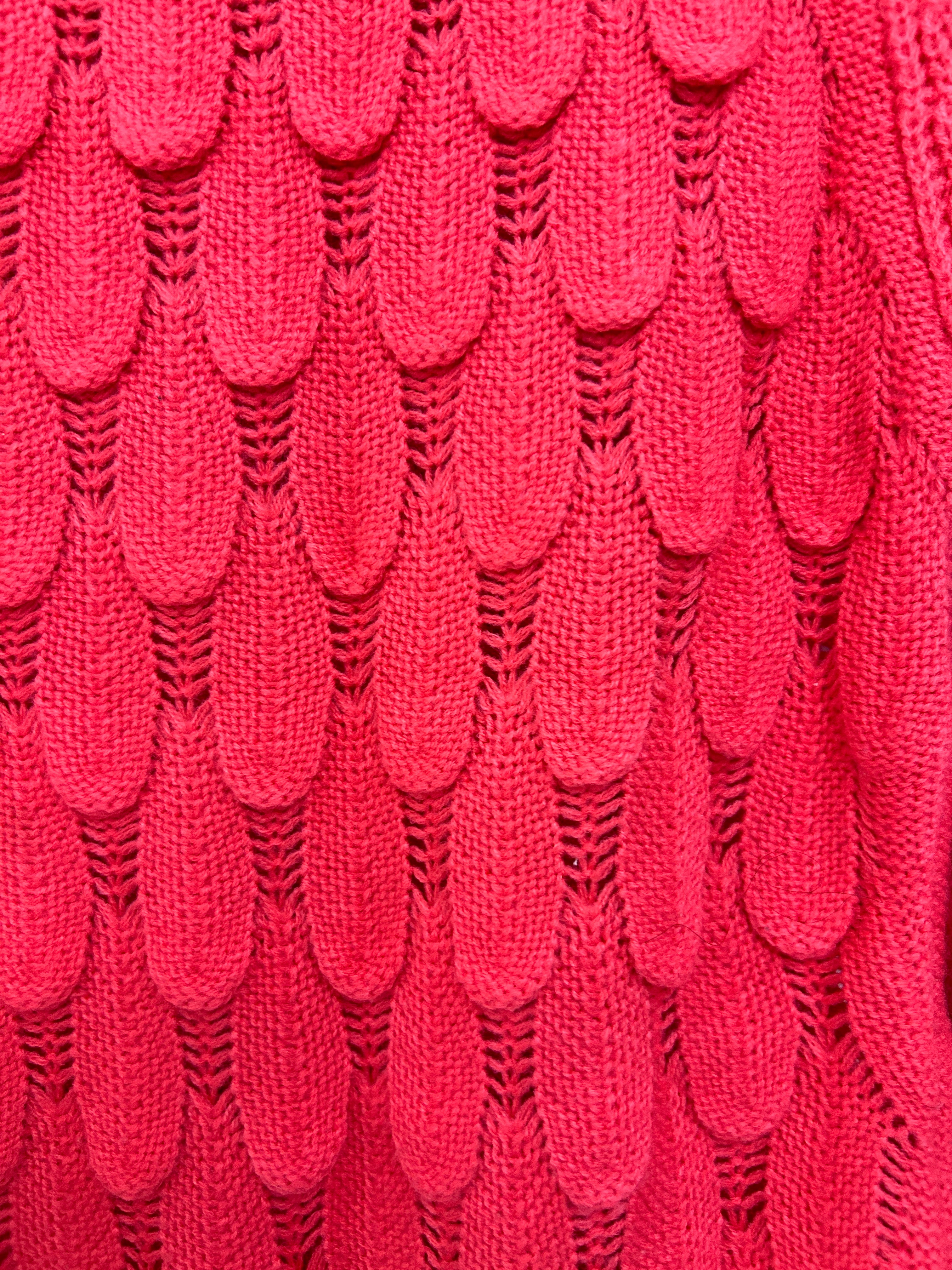 Chandail texturé rose-rouge