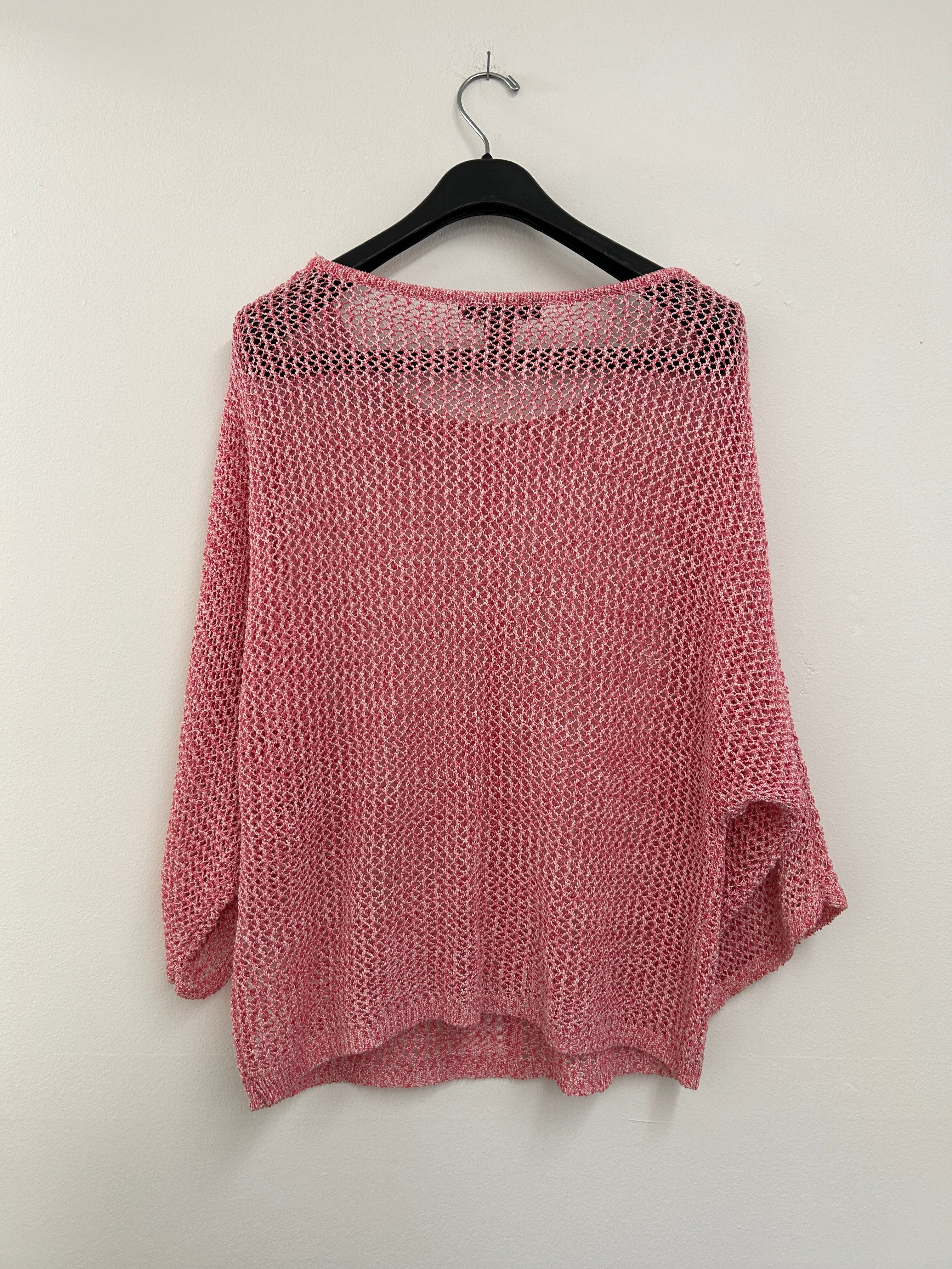 Chandail ajouré rose