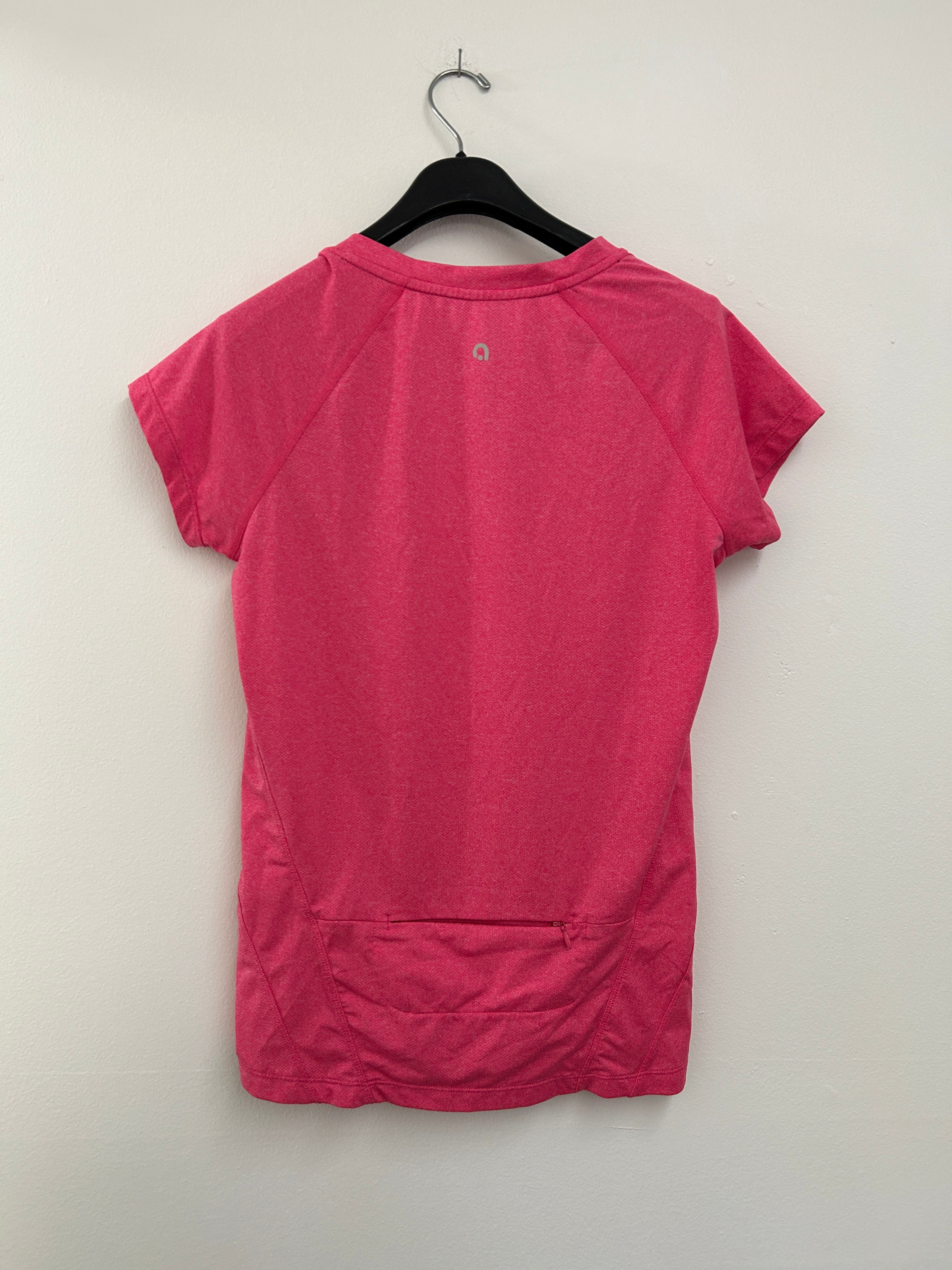 T-shirt sport rose avec poche zippée