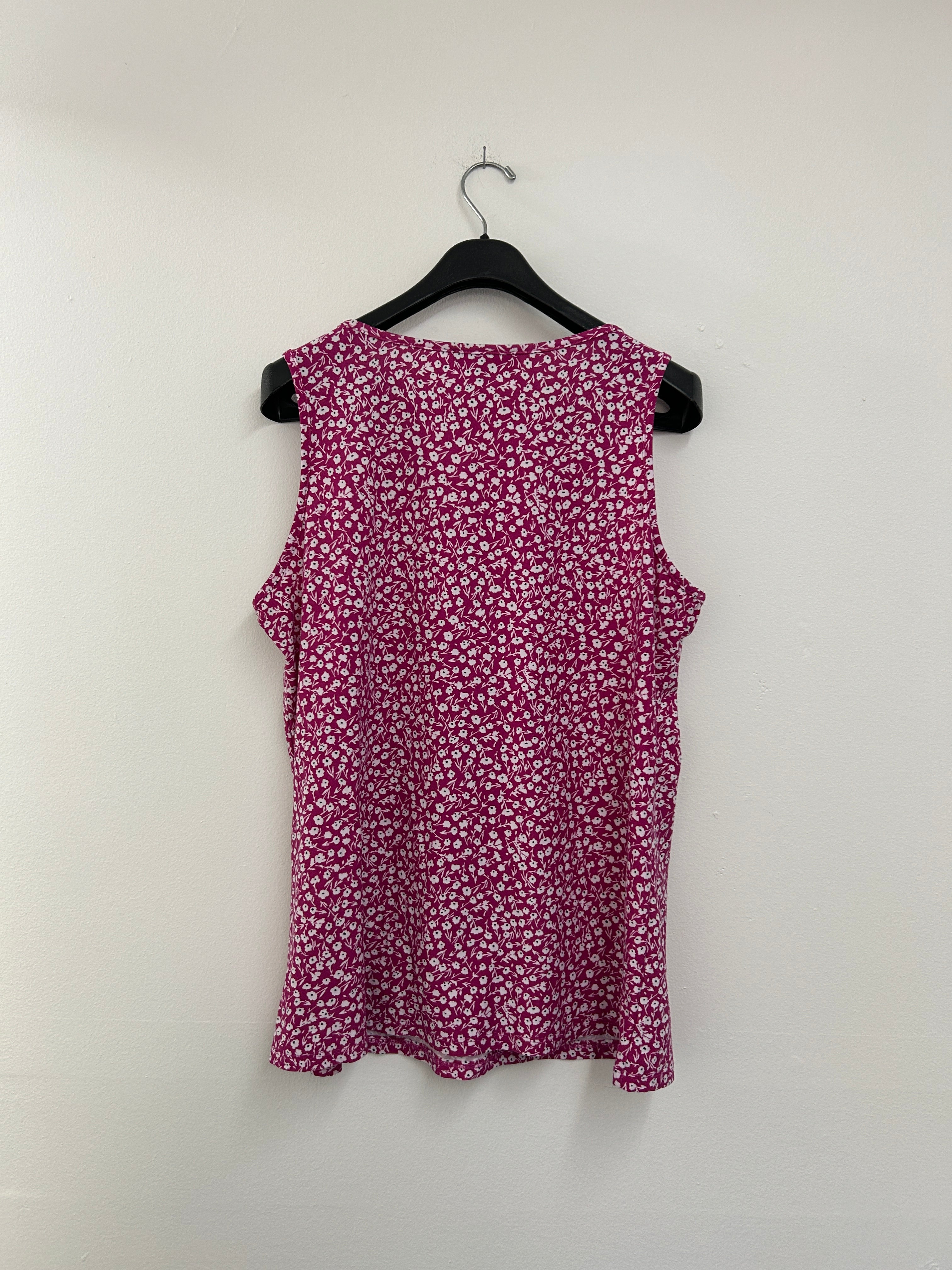 Haut sans manches fleuri violet