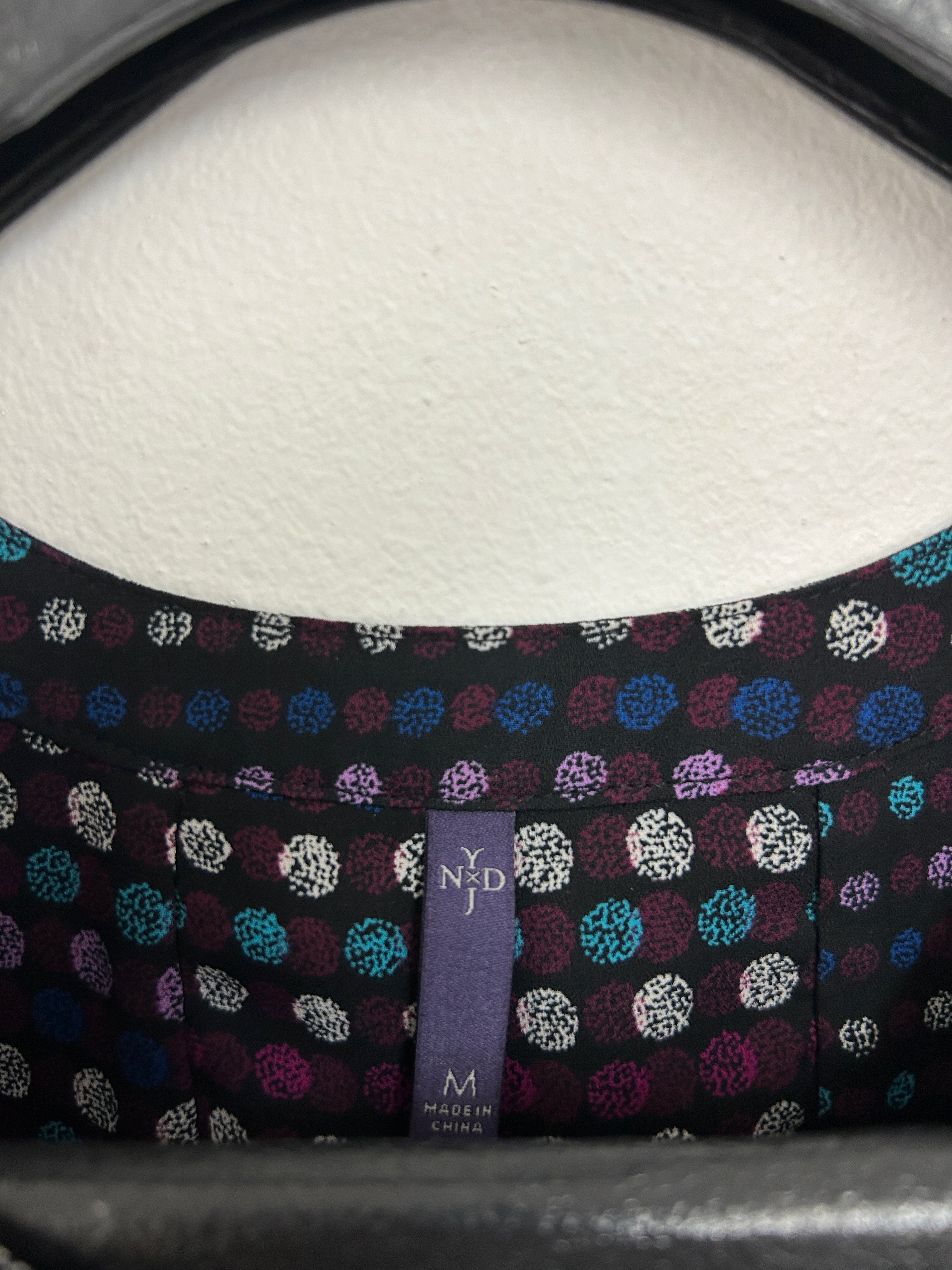 Blouse à pois colorés manches 3/4