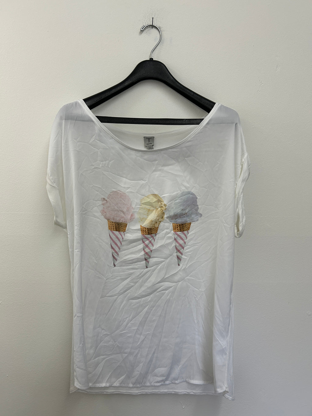 T-shirt blanc crème glacée – Tristan