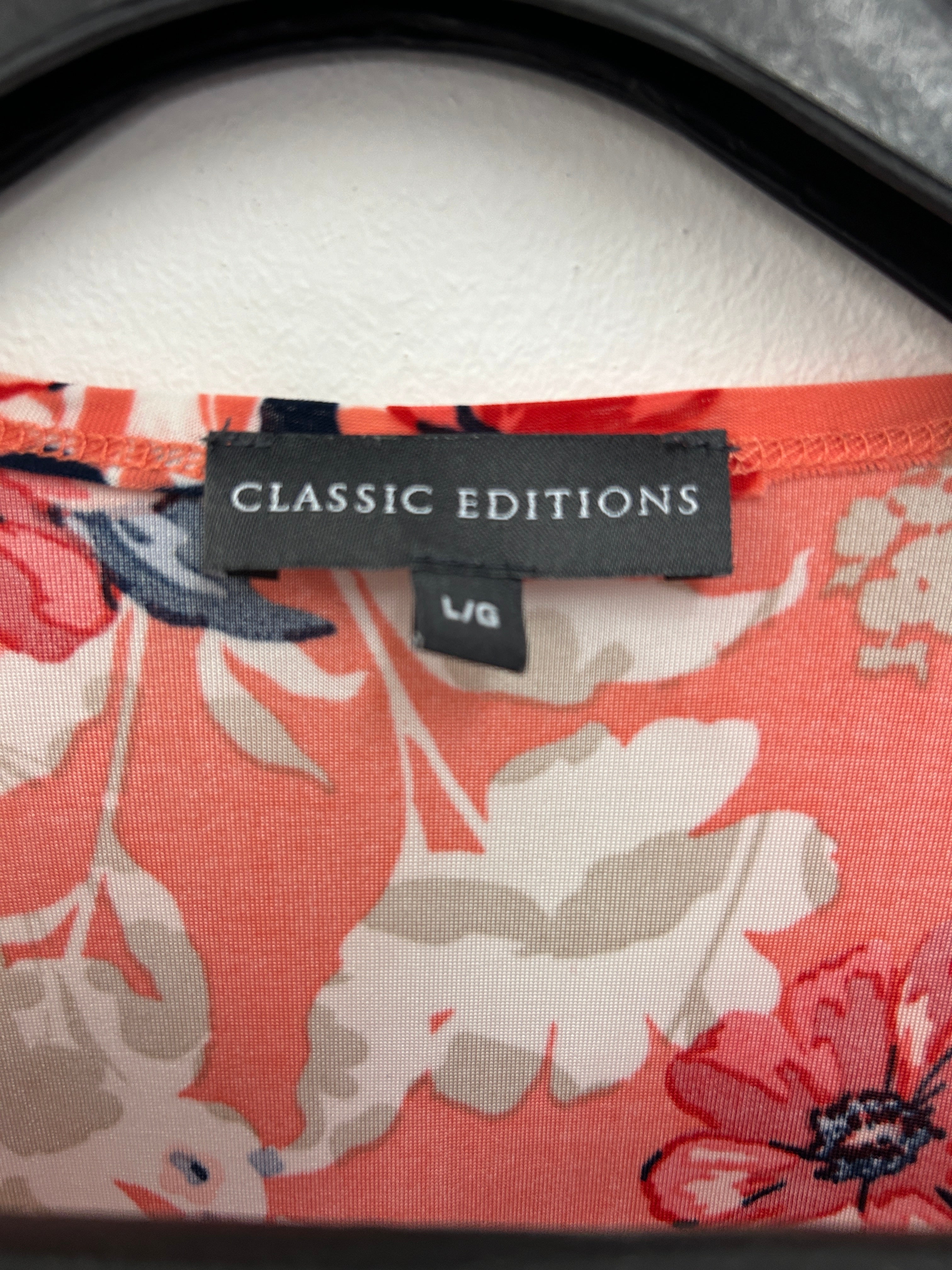 Blouse corail à imprimé floral – Classic Editions