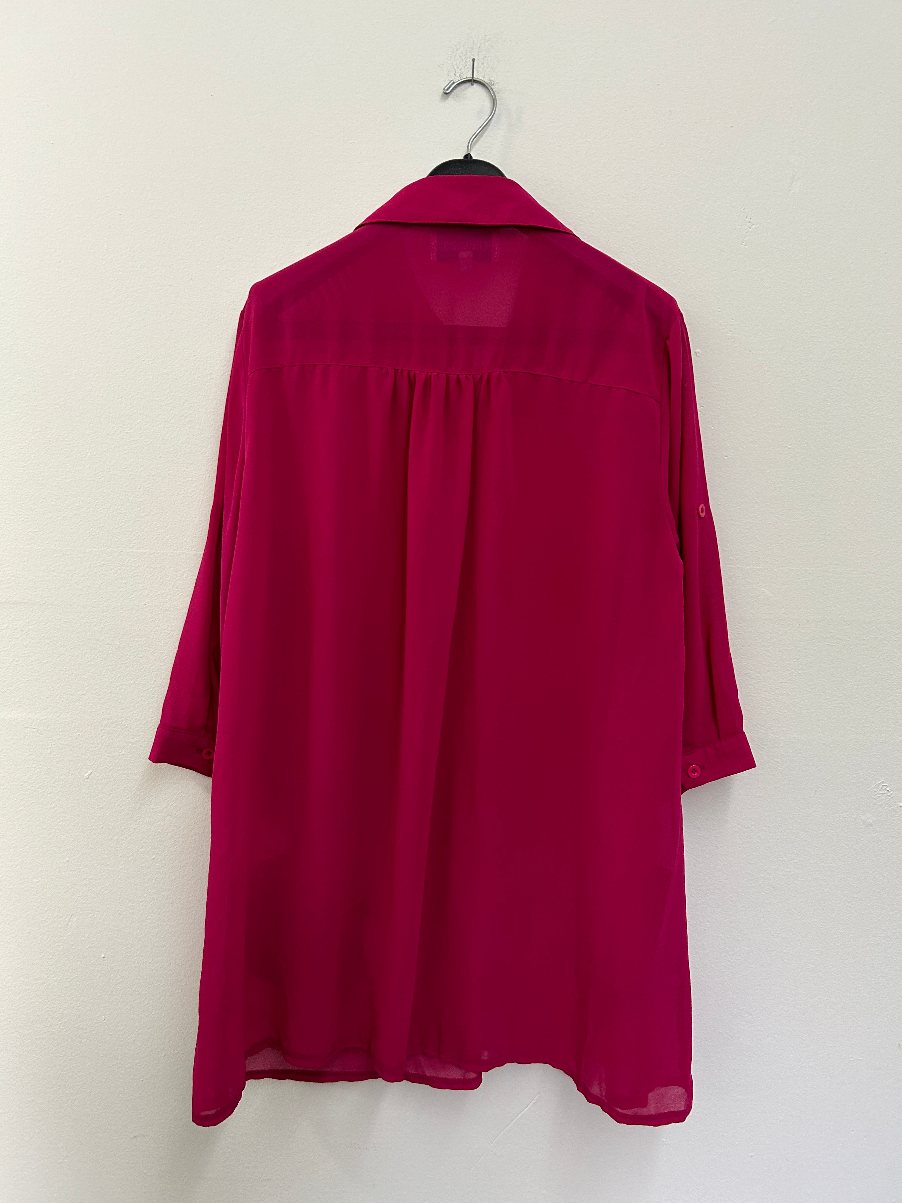 Chemisier fuchsia fluide à poches