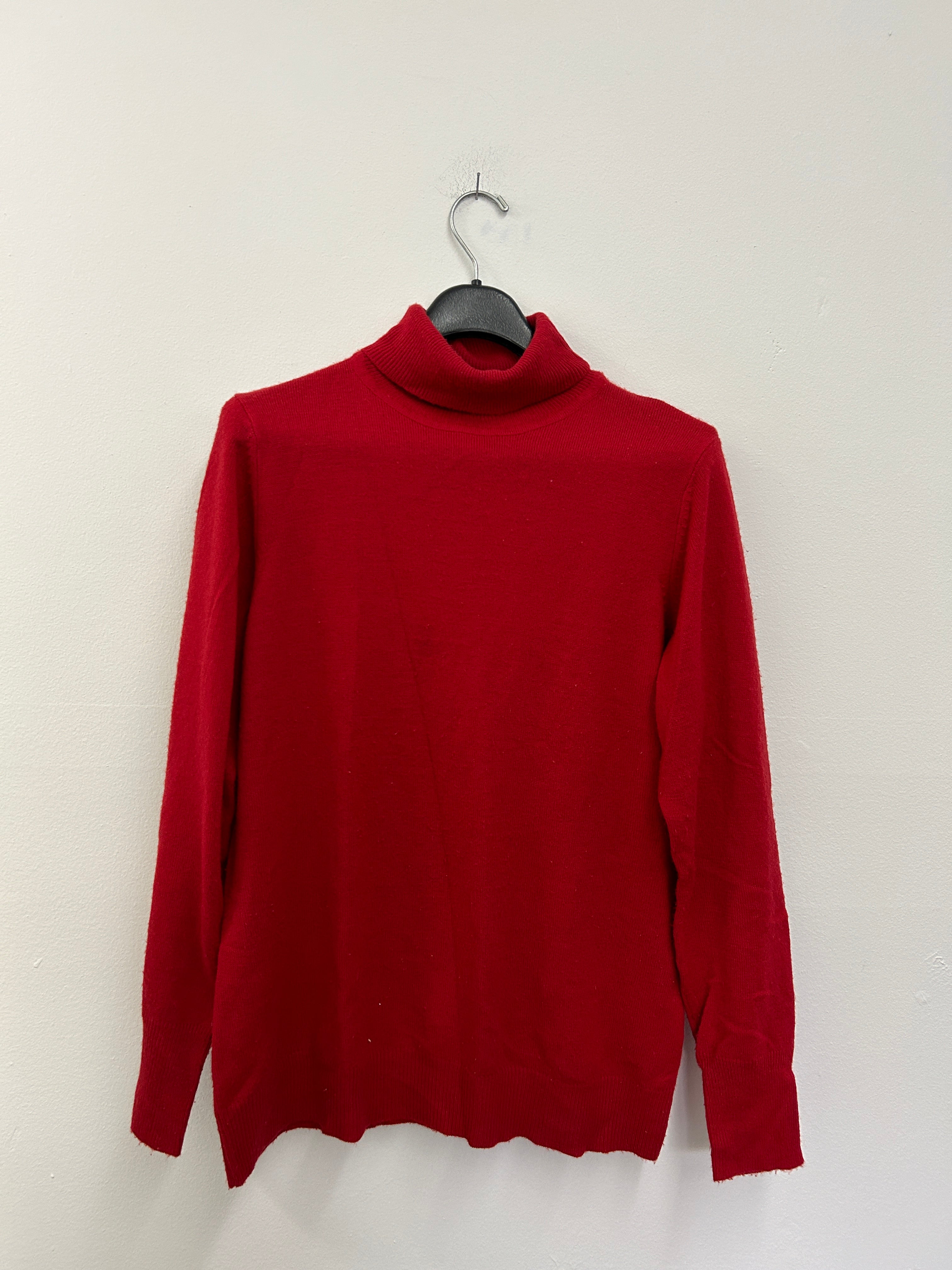 Rouge col tortue poignais manche serrée