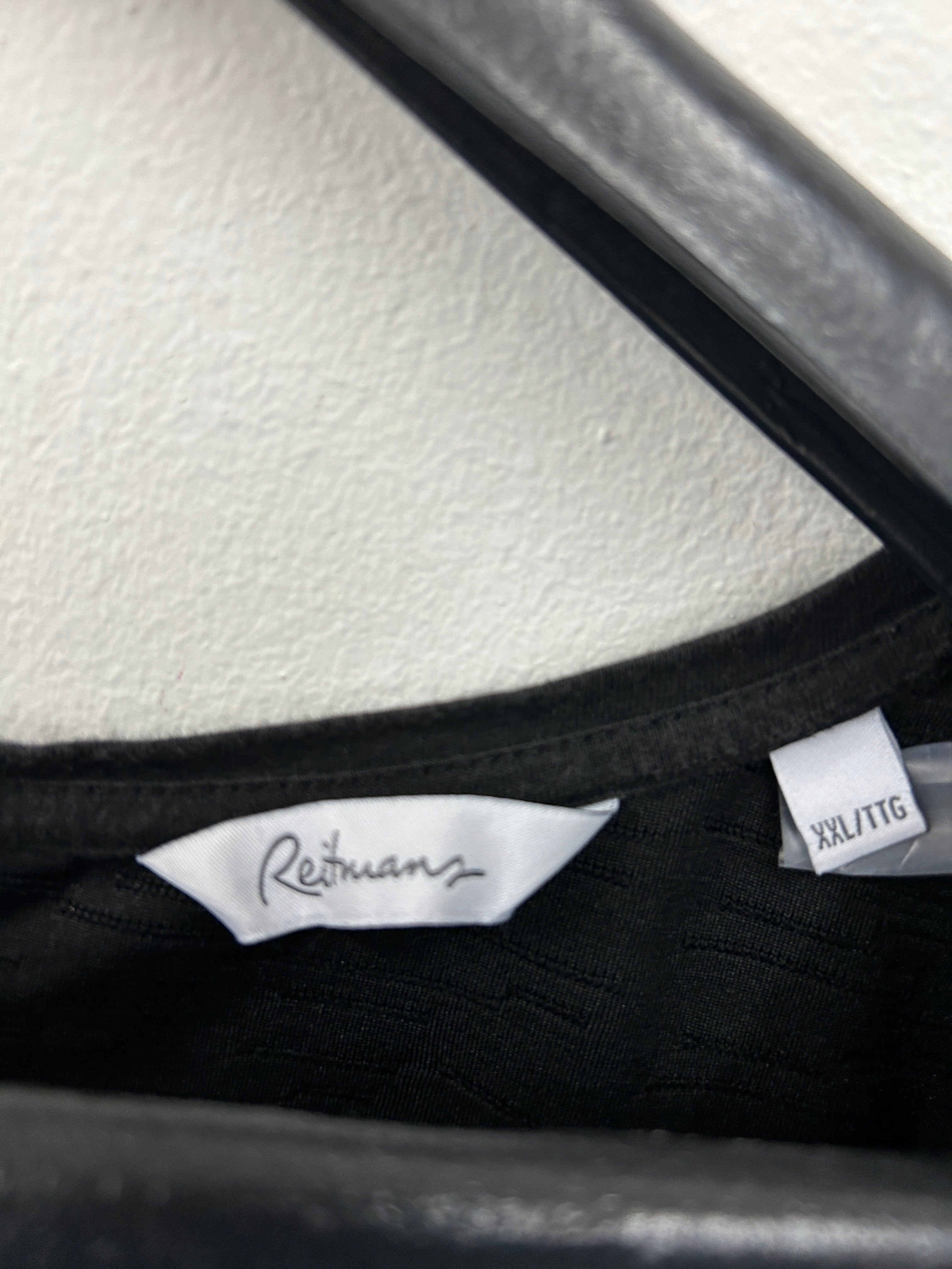 Haut noir texturé à manches courtes – Reitmans