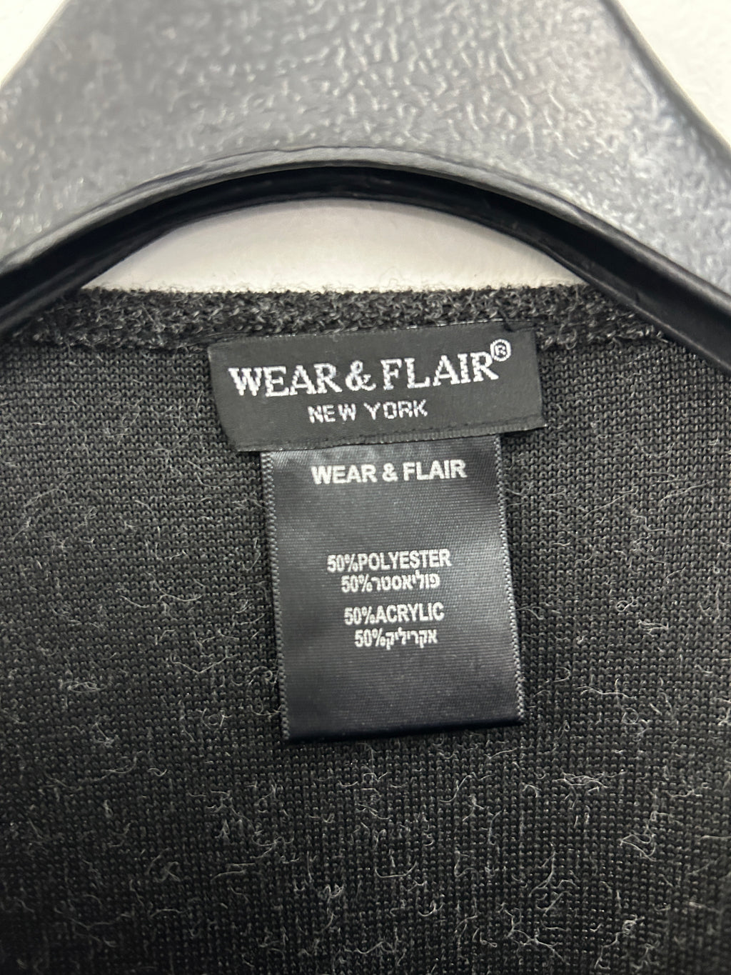 Haut long asymétrique gris foncé à manches 3/4