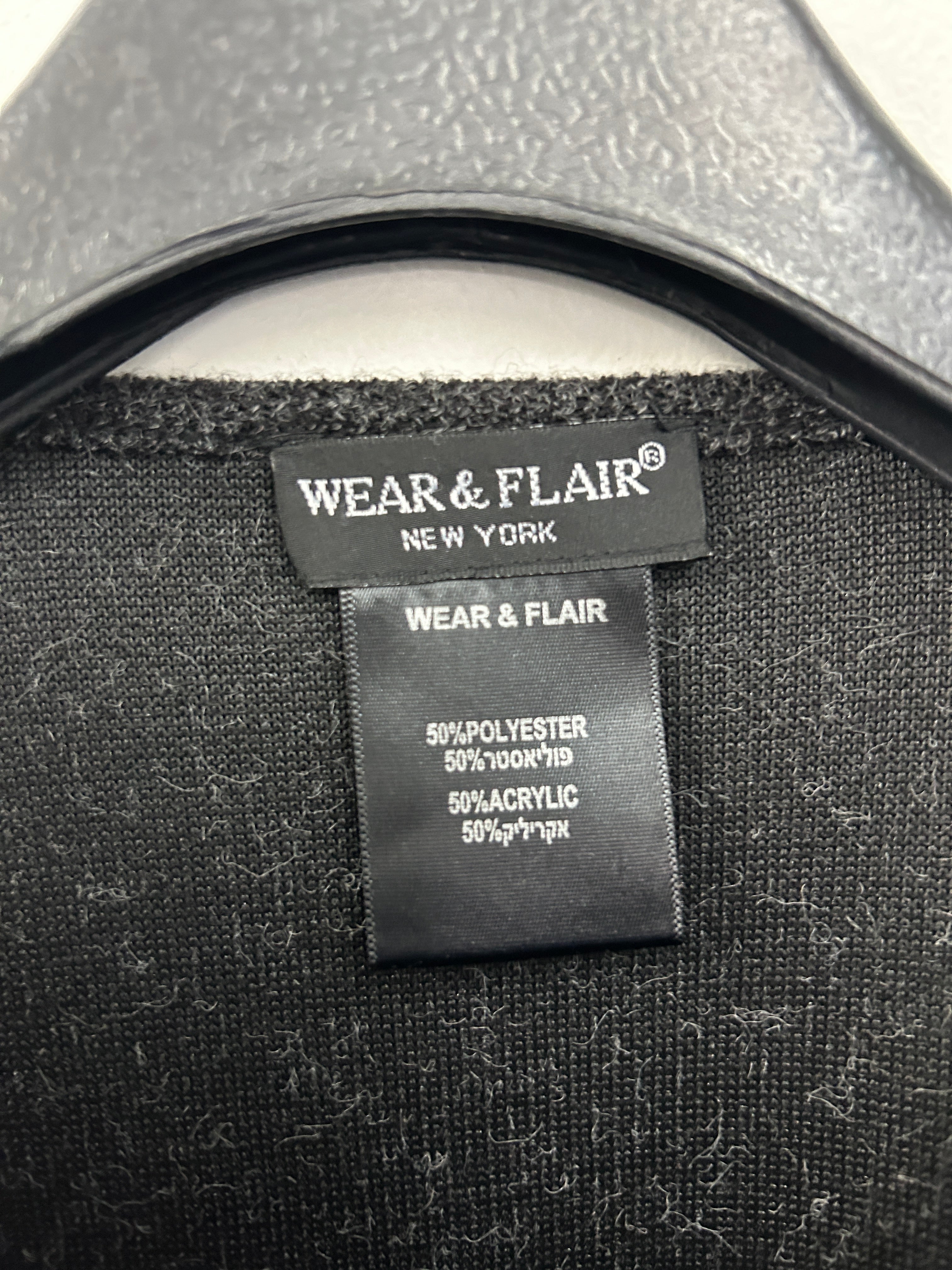 Haut long asymétrique gris foncé à manches 3/4