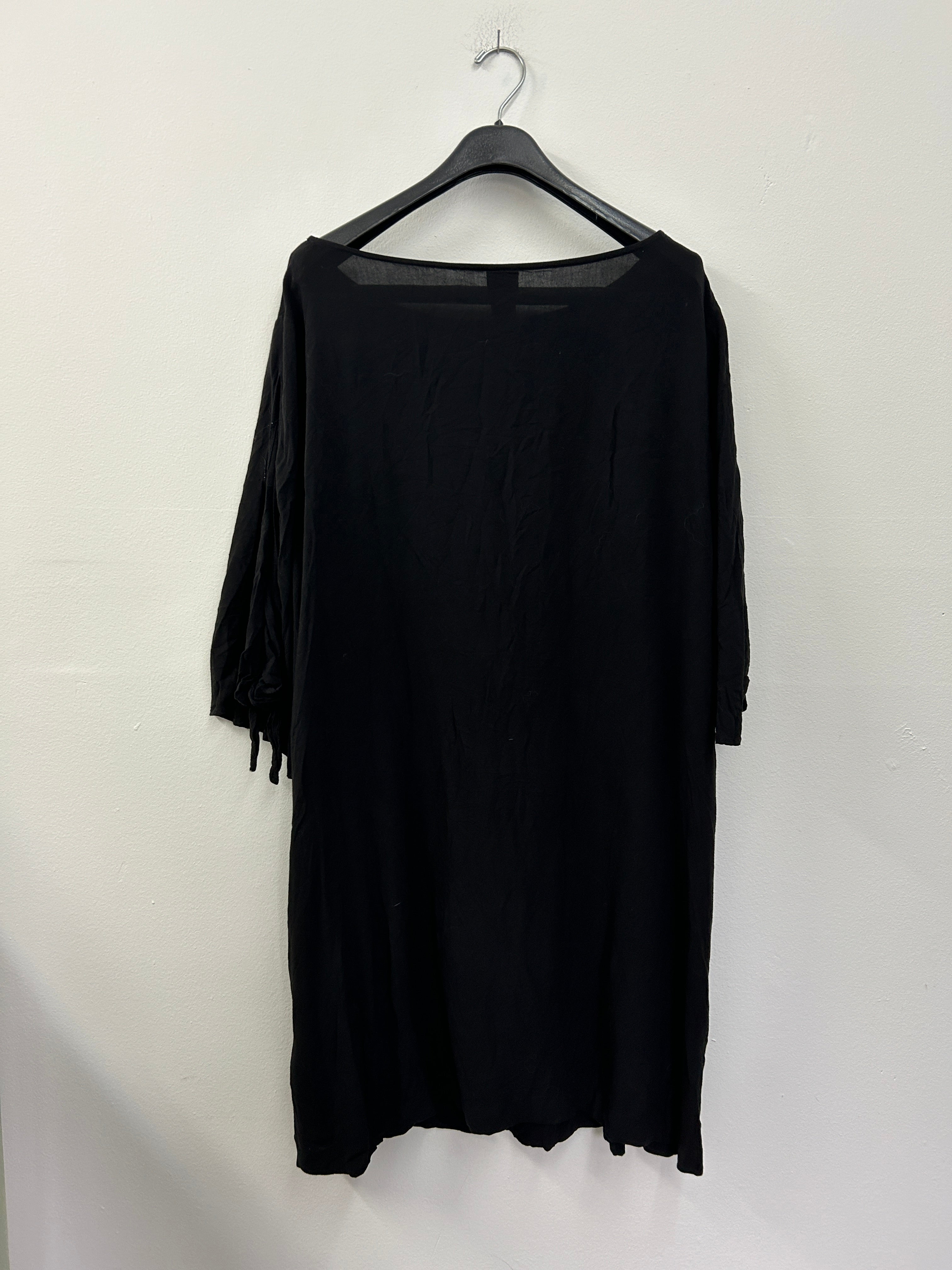 Robe tunique noire à manches nouées – H&M