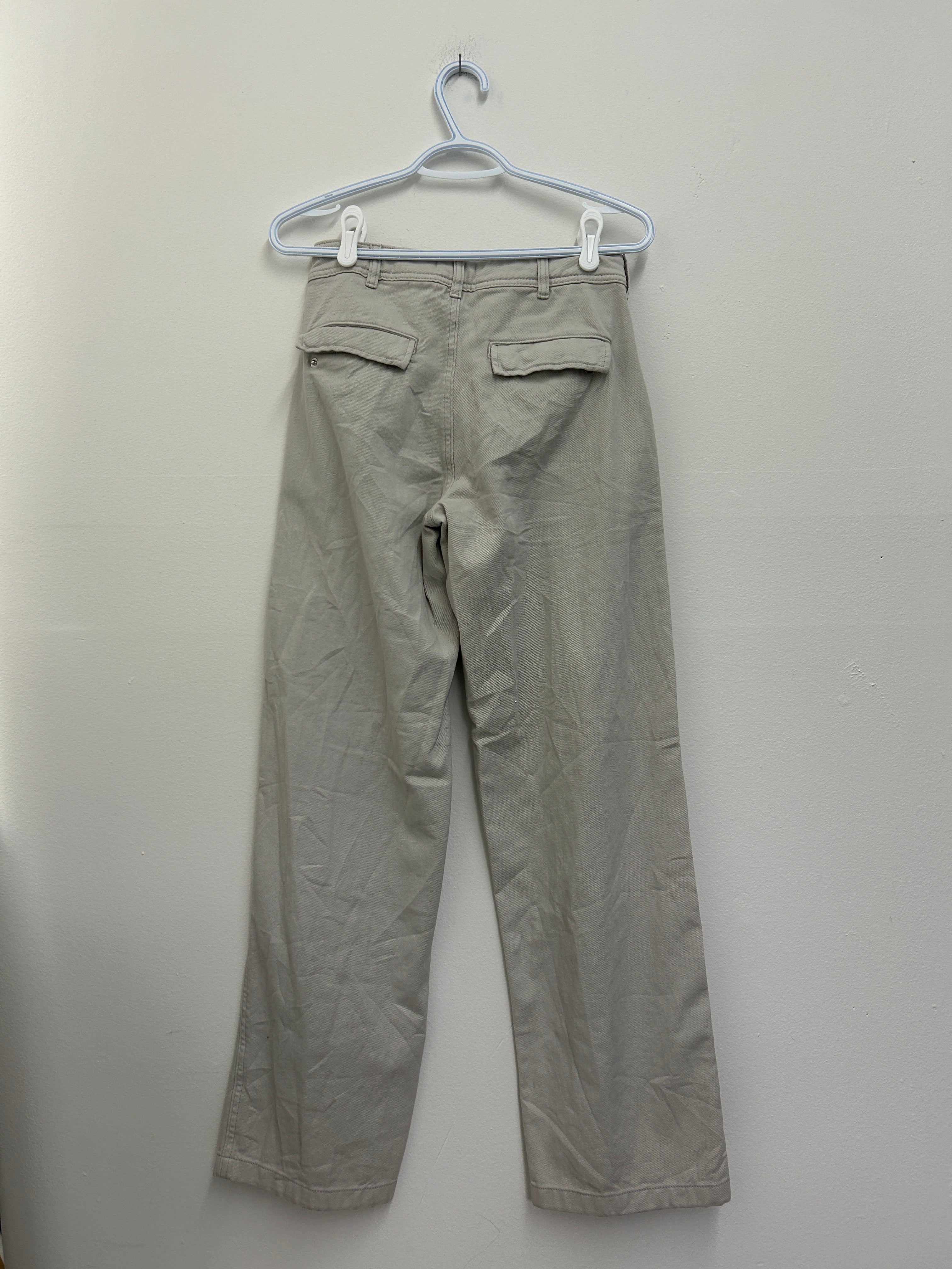 Pantalon beige droit en coton léger