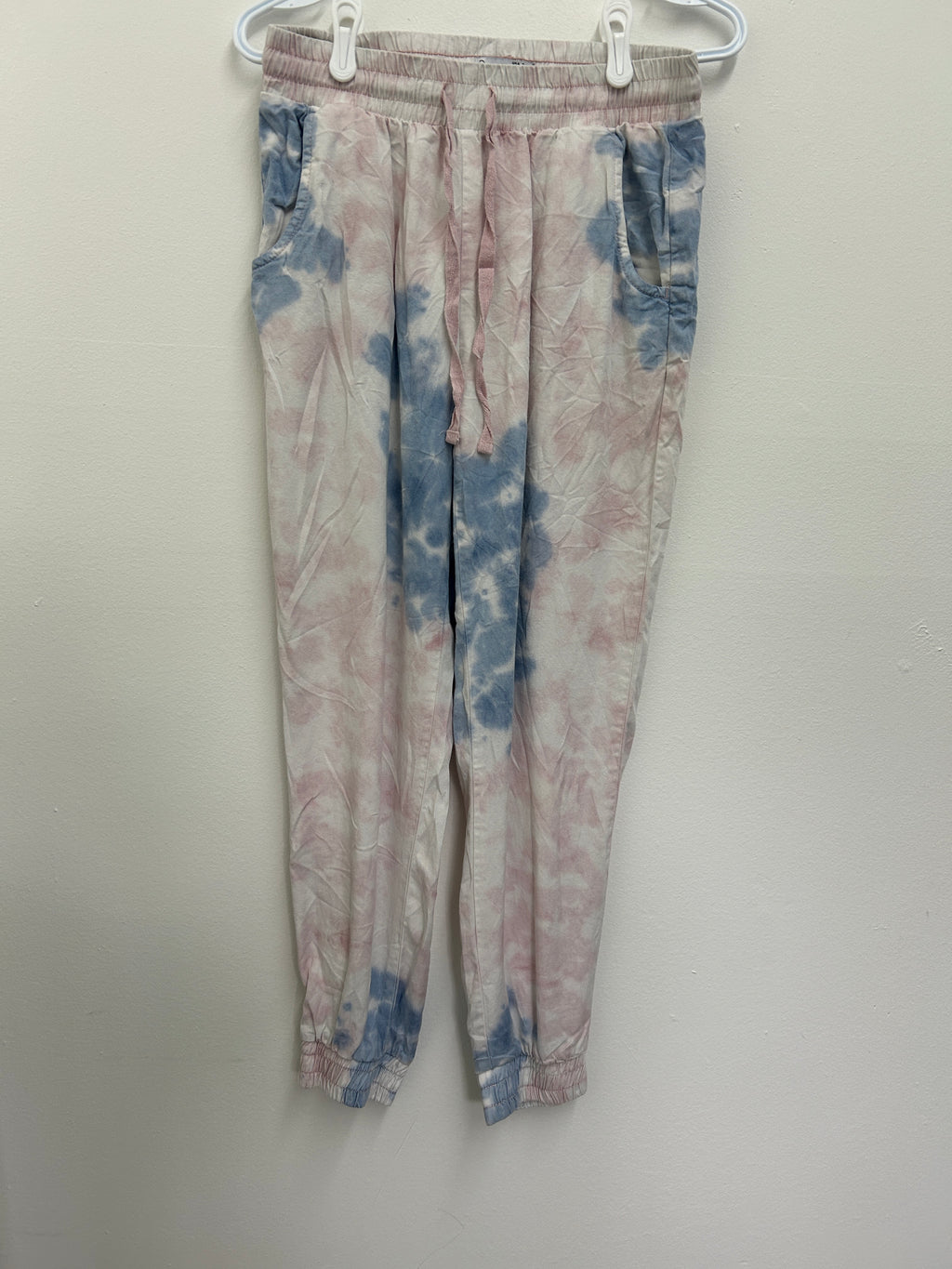 Jogger tie-dye rose & bleu à taille élastique