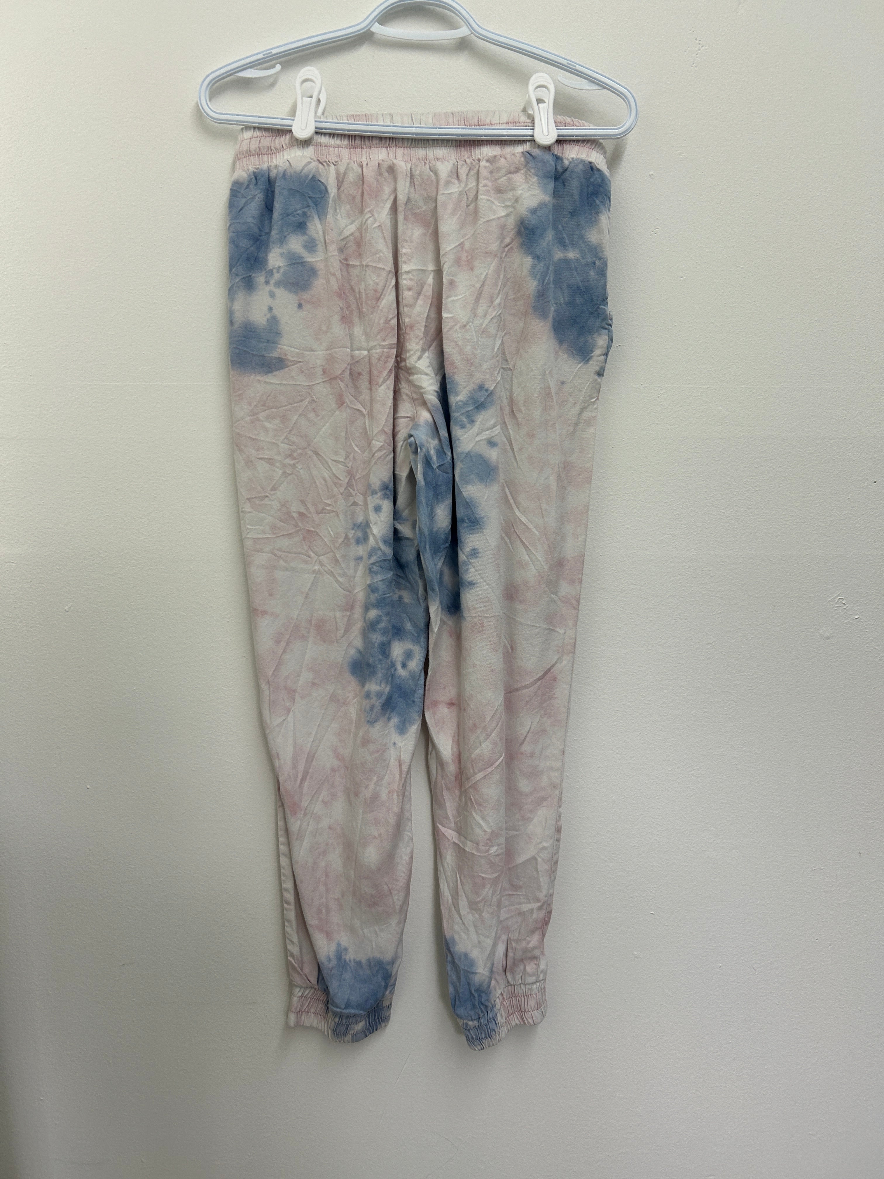 Jogger tie-dye rose & bleu à taille élastique