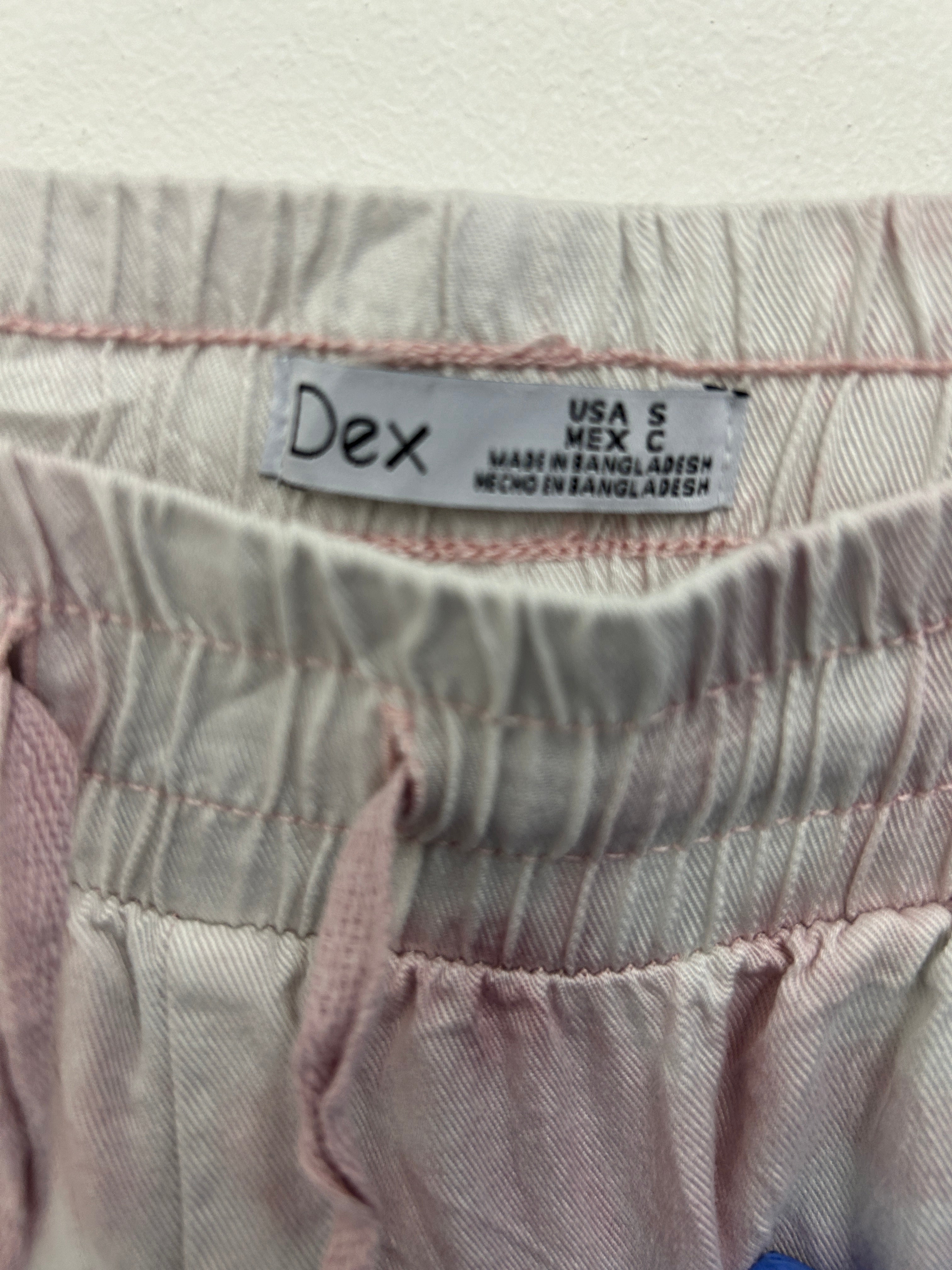 Jogger tie-dye rose & bleu à taille élastique