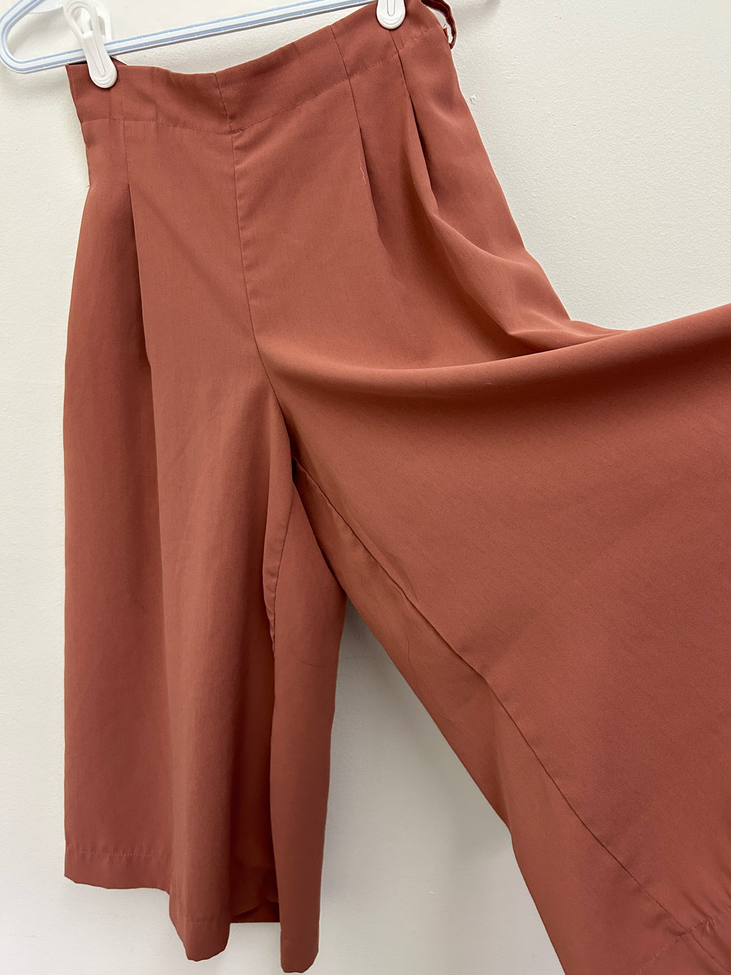 Pantalon palazzo ample terracotta