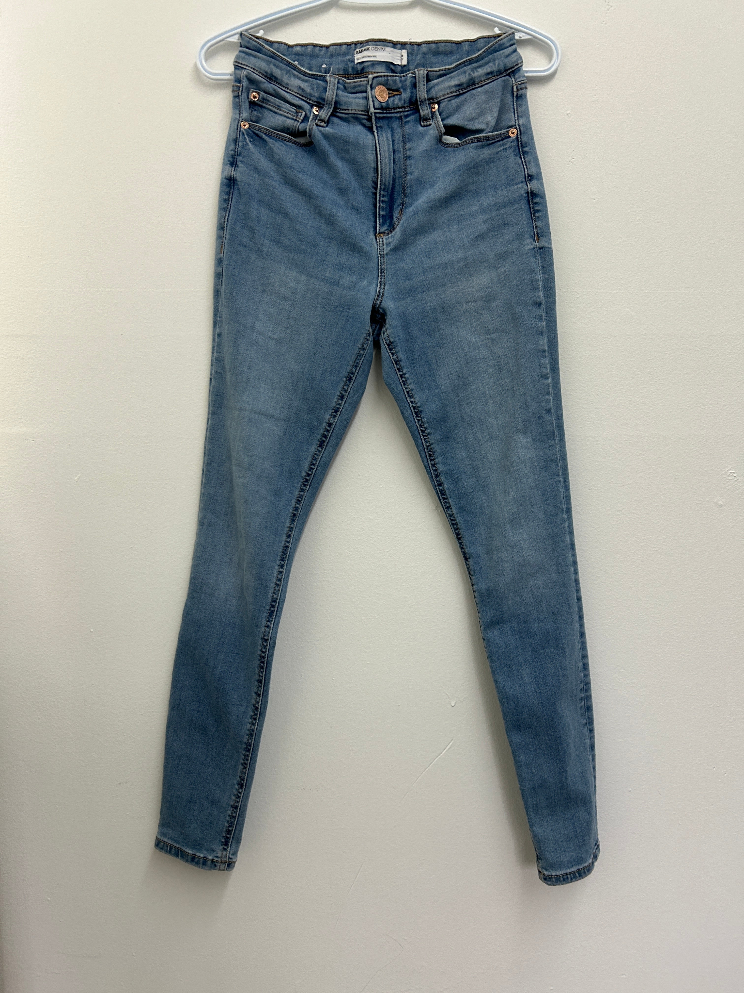 Jean skinny bleu pâle taille haute