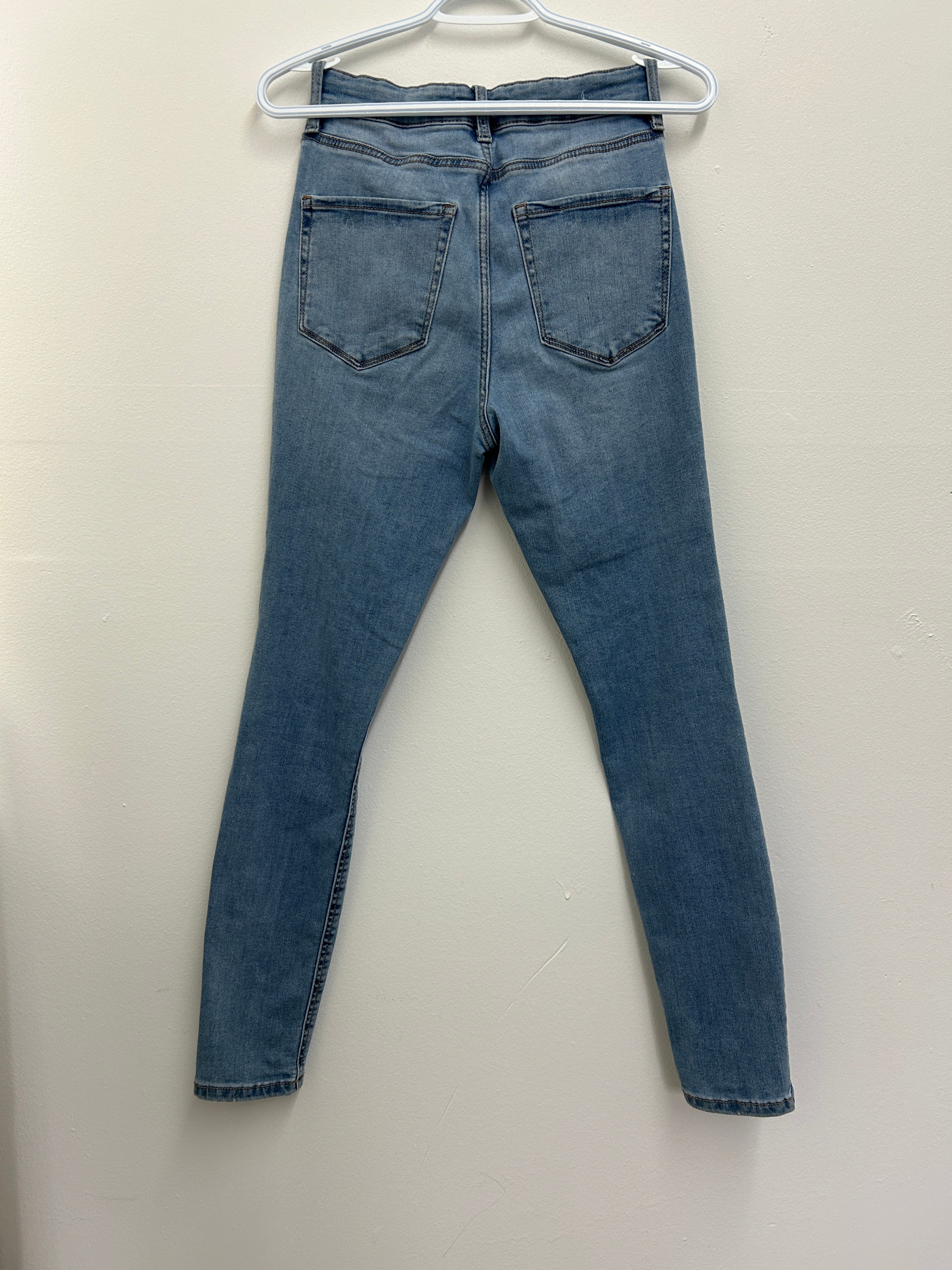 Jean skinny bleu pâle taille haute