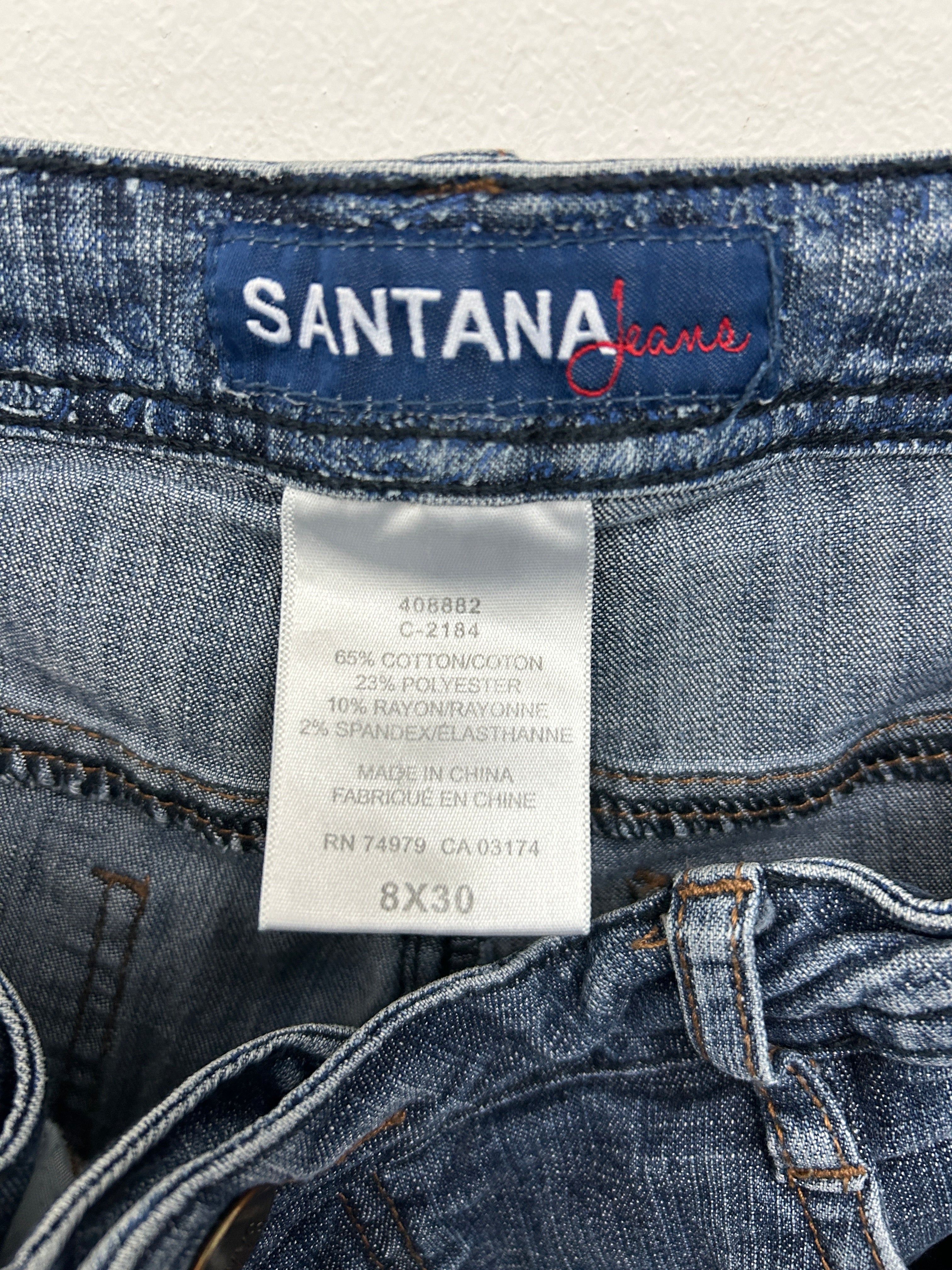 Jean bleu foncé extensible coupe ajustée – Santana Jeans