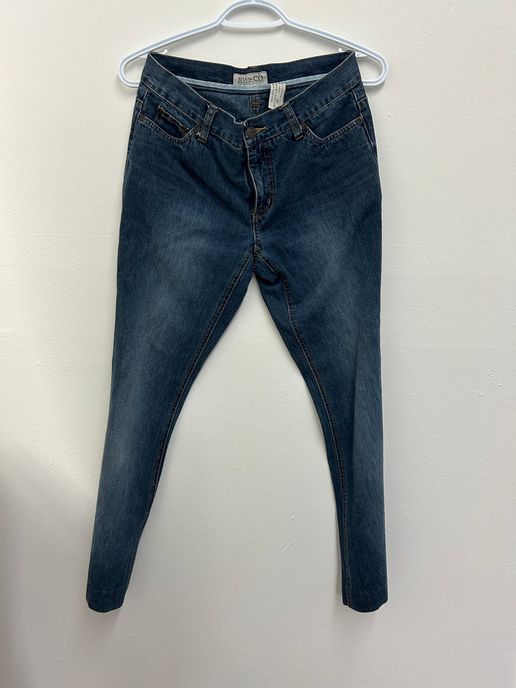 Jean ajusté bleu moyen effet délavé – RW & CO.