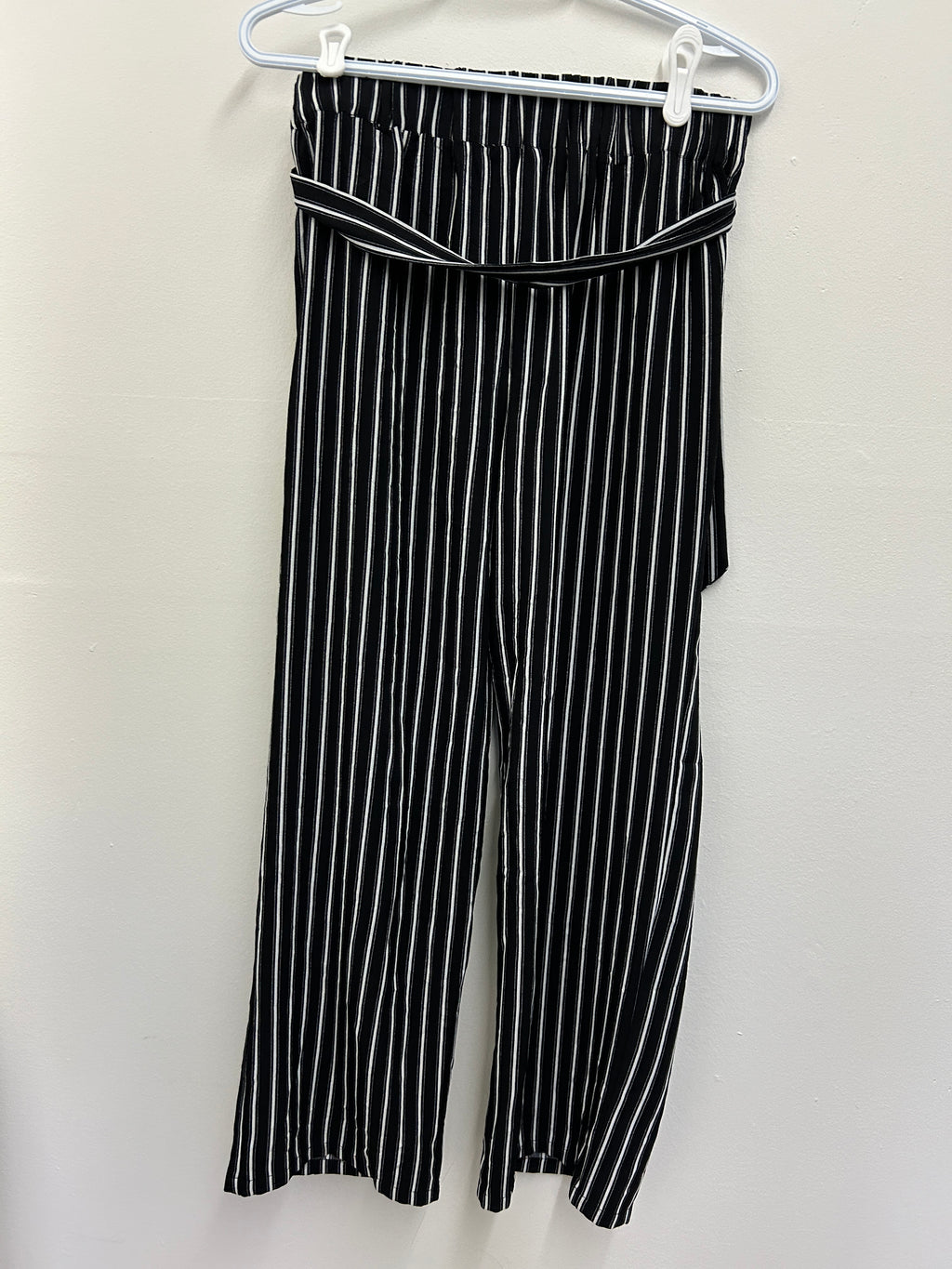 Pantalon louse à rayures noir et blanc avec rubans – San Francisco