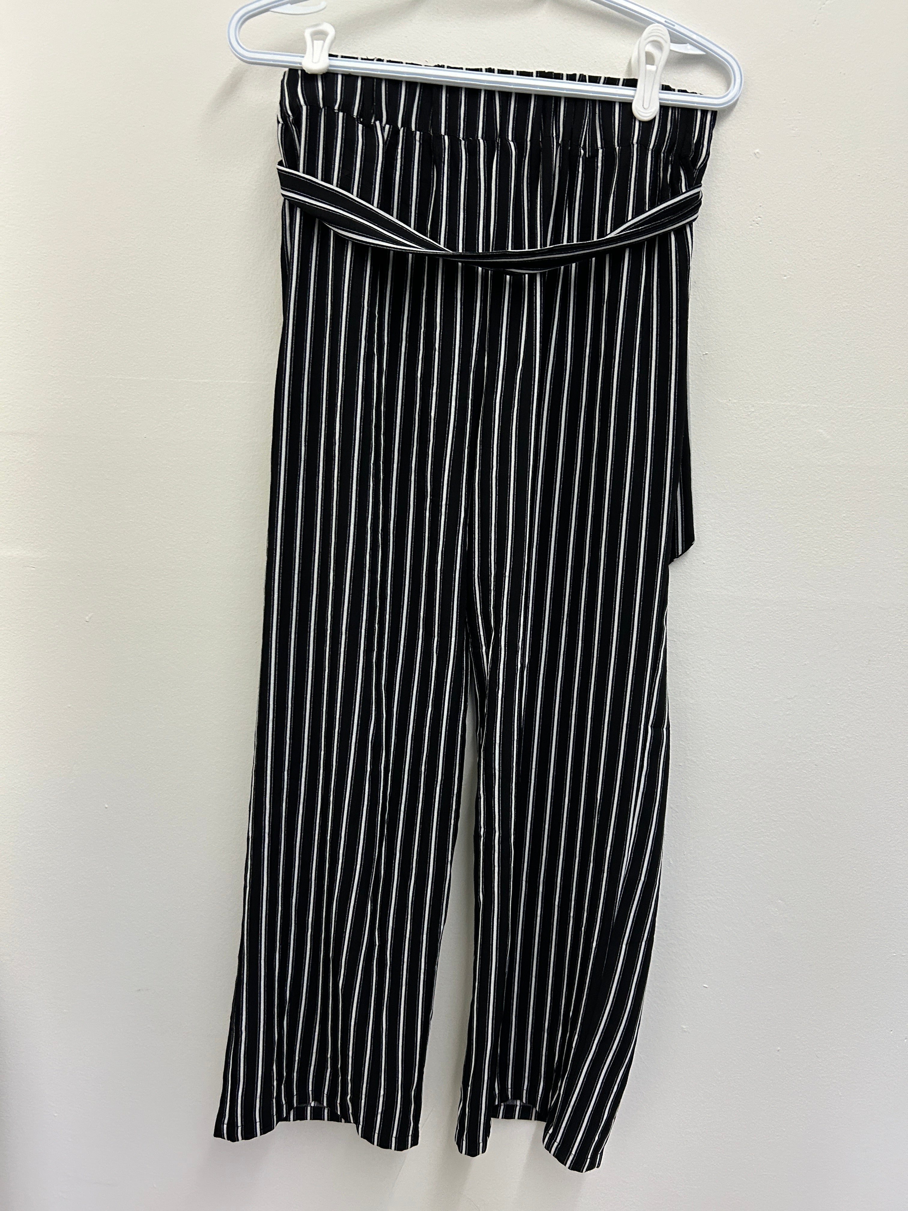 Pantalon louse à rayures noir et blanc avec rubans – San Francisco