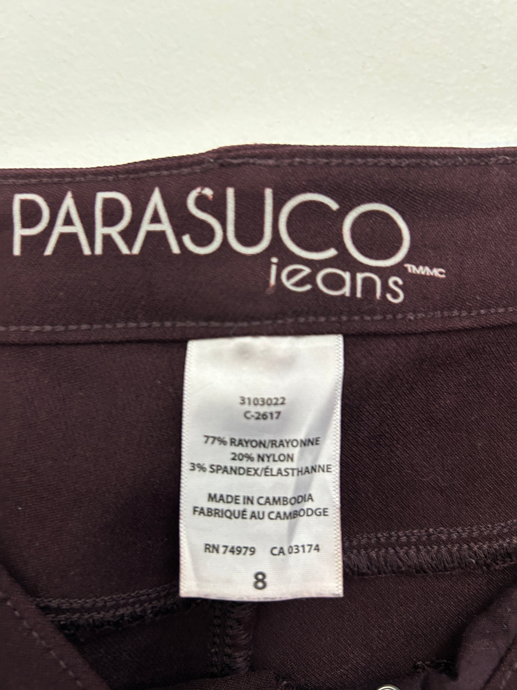Pantalon bordeaux ajusté – Parasuco Jeans